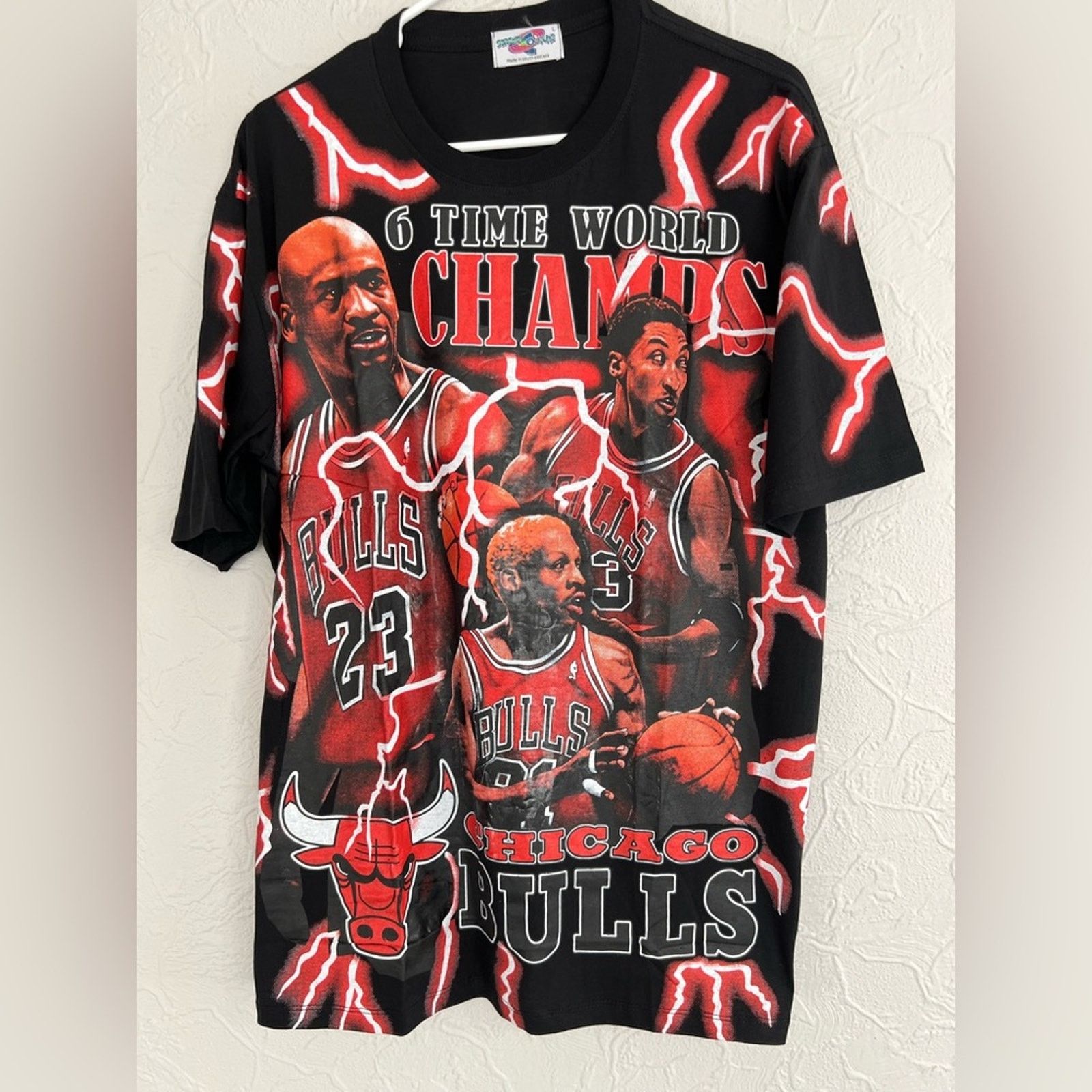 NBA ALL OVER PRINT JORDAN PIPPEN RODMAN AOP HEAVY SOFT RARE Size US L / EU 52-54 / 3 - 1 Thumbnail