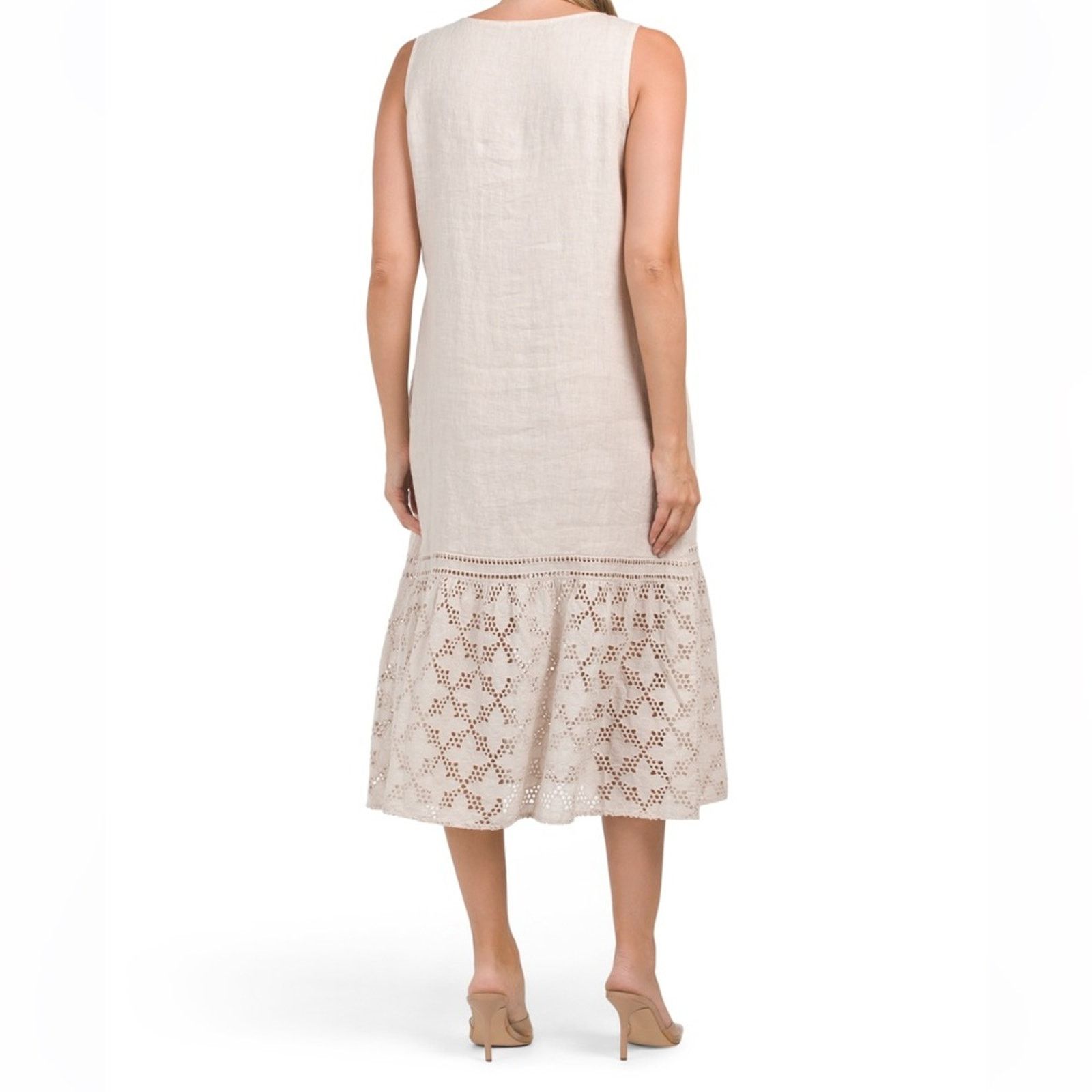 Other RAZIE Made In Italy Linen Button Front Sleeveless Dress Size M / US 6-8 / IT 42-44 - 2 Thumbnail