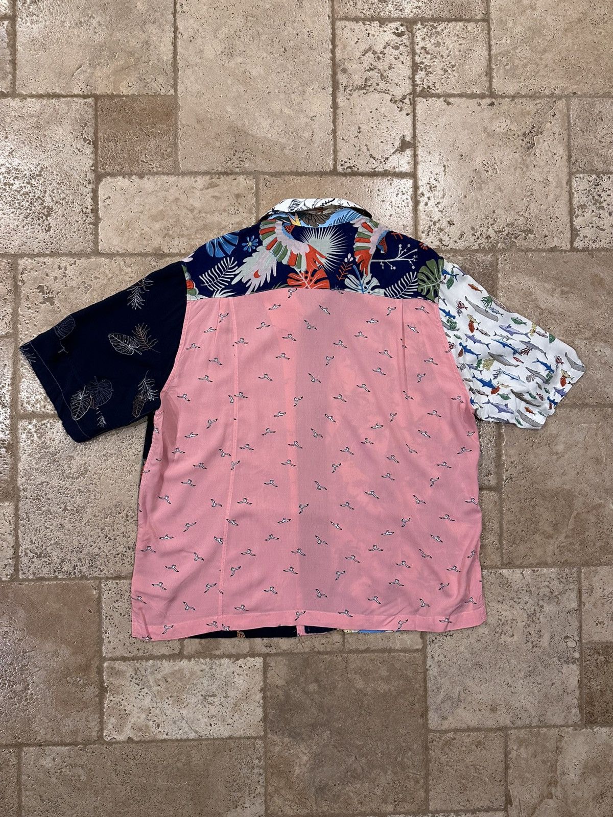 Gallery Dept. Gallery Dept Patchwork Hawaiian Button Up Parker Shirt Size US XXL / EU 58 / 5 - 9 Thumbnail