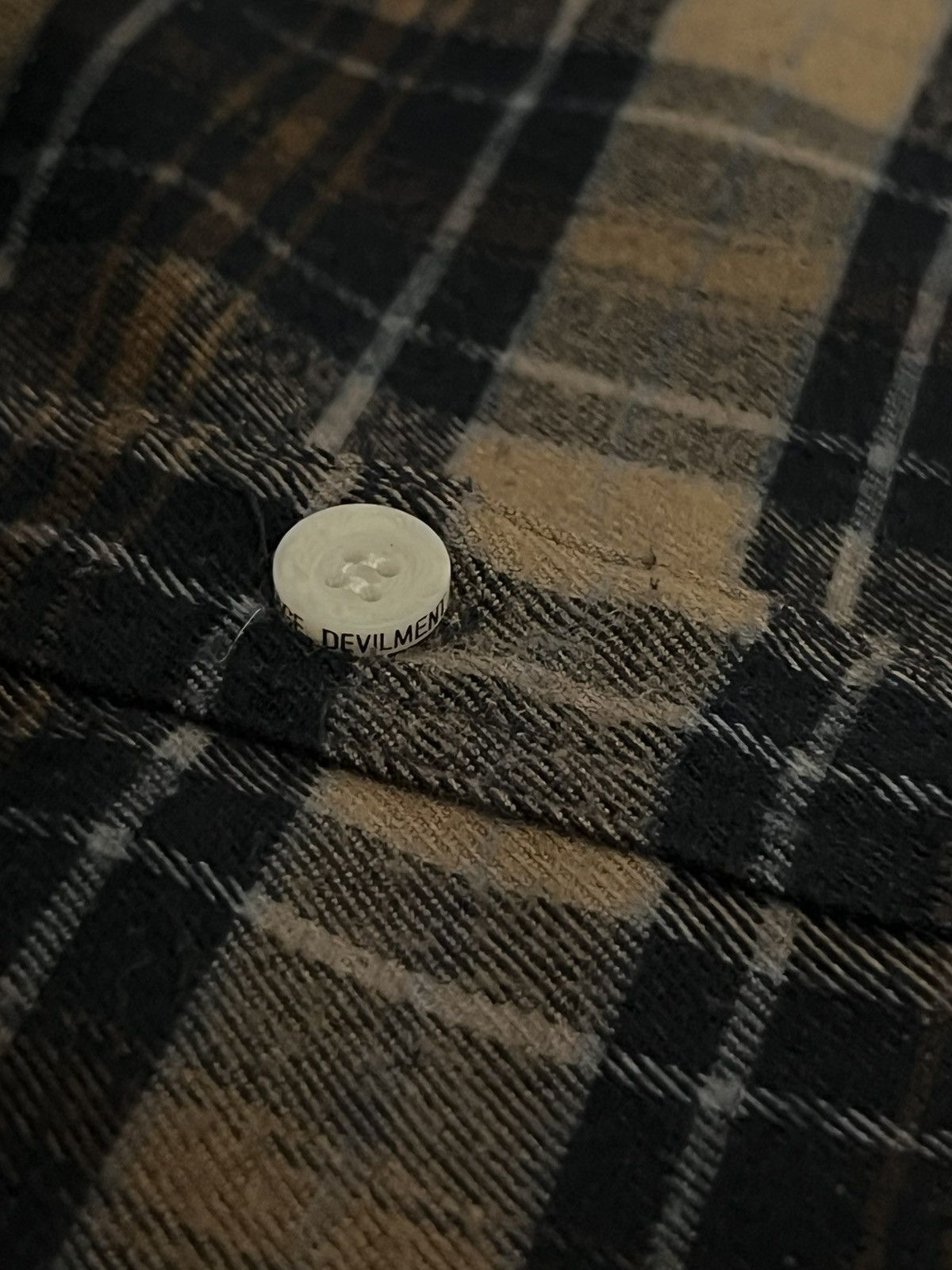 Japanese Brand Moonage Devilment Button Up Flannel Shirt in Brown Mix Size US S / EU 44-46 / 1 - 5 Thumbnail