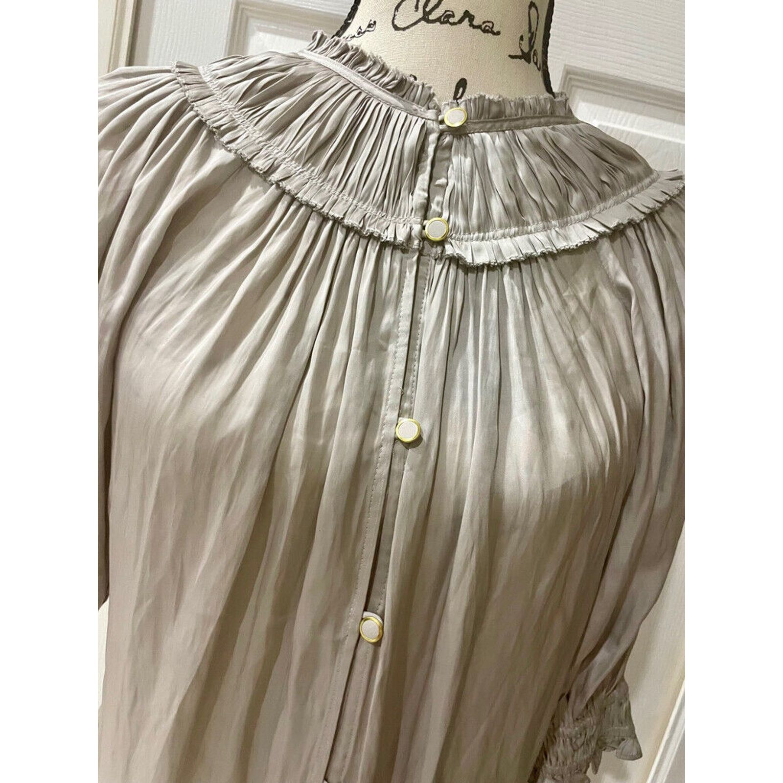 Ramy Brook RAMY BROOK VERSATILE PUFF SLEEVES BLOUSE CRISTAL GREY SZ XS Size XS / US 0-2 / IT 36-38 - 8 Thumbnail