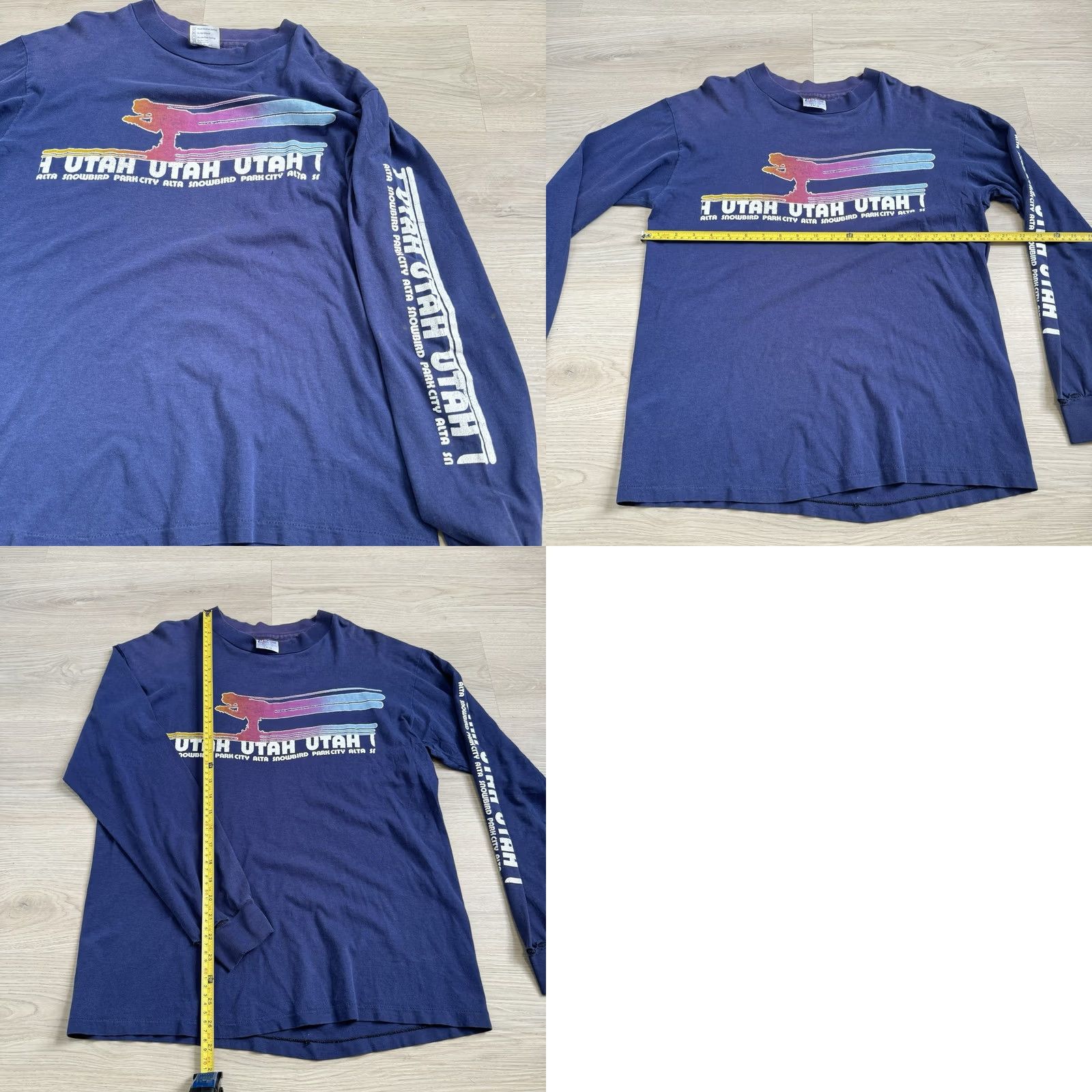 Hanes VINTAGE Hanes Beefy-T T-Shirt Park City Utah Alta Snowbird Shirt USA Size L Blue 80s Mens Size US L / EU 52-54 / 3 - 8 Thumbnail