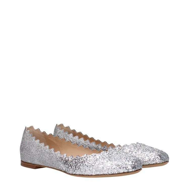 Chloe ob1o1e1024 Ballet Flats in Silver Size US 8 / IT 38 - 2 Thumbnail