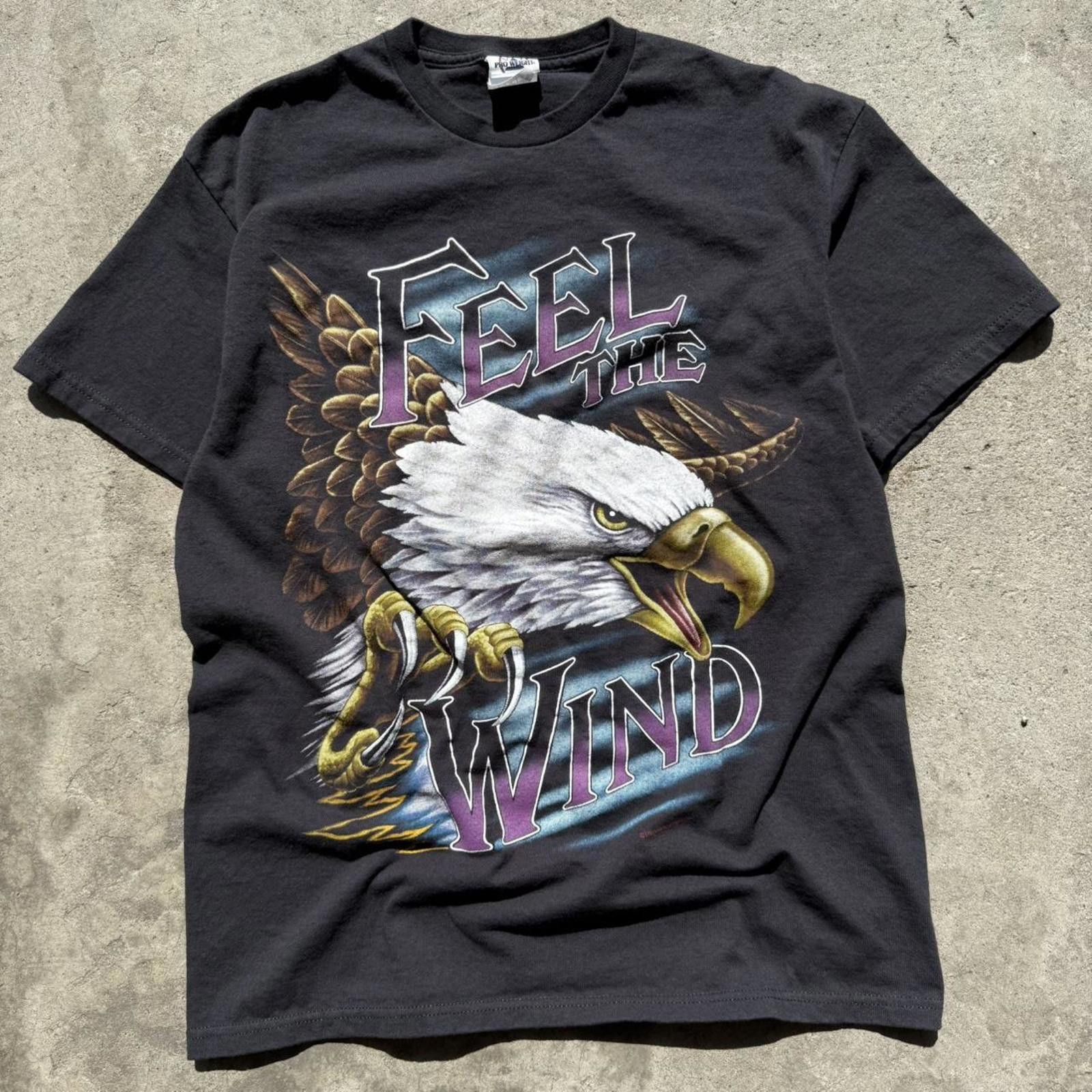 Vintage Vintage Feel The Wind Eagle Biker Thunder T Shirt Size L Size US L / EU 52-54 / 3 - 2 Thumbnail