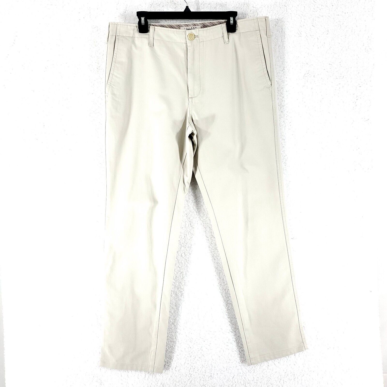 Joseph Abboud Joseph Abboud Cotton Chino Pants Flat Front Cream Mid Rise 3 Size US 39 - 1 Thumbnail