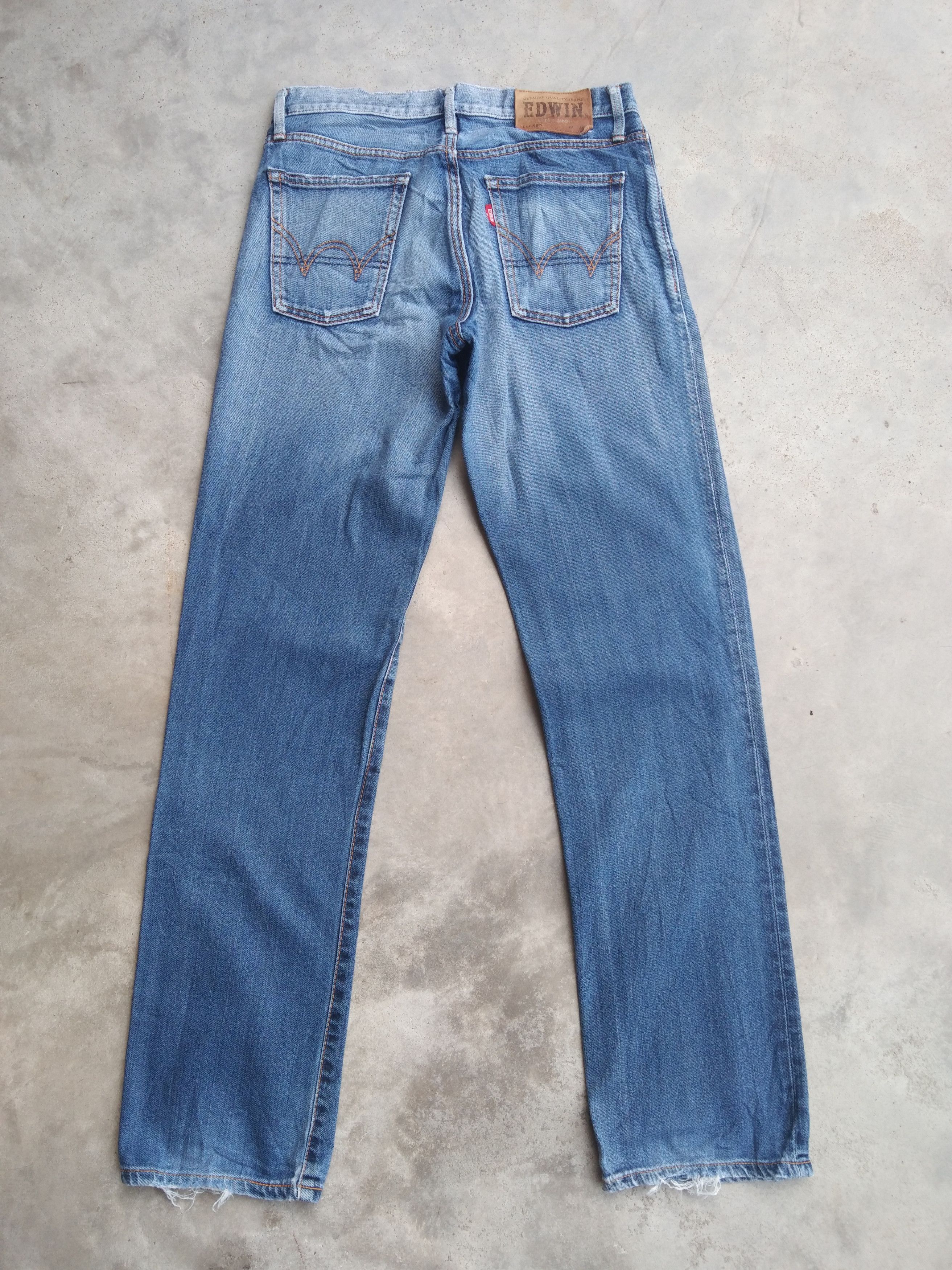 Japanese Brand Vintage Faded Blue Edwin Distressed Jeans 30x32 Size US 30 / EU 46 - 2 Thumbnail