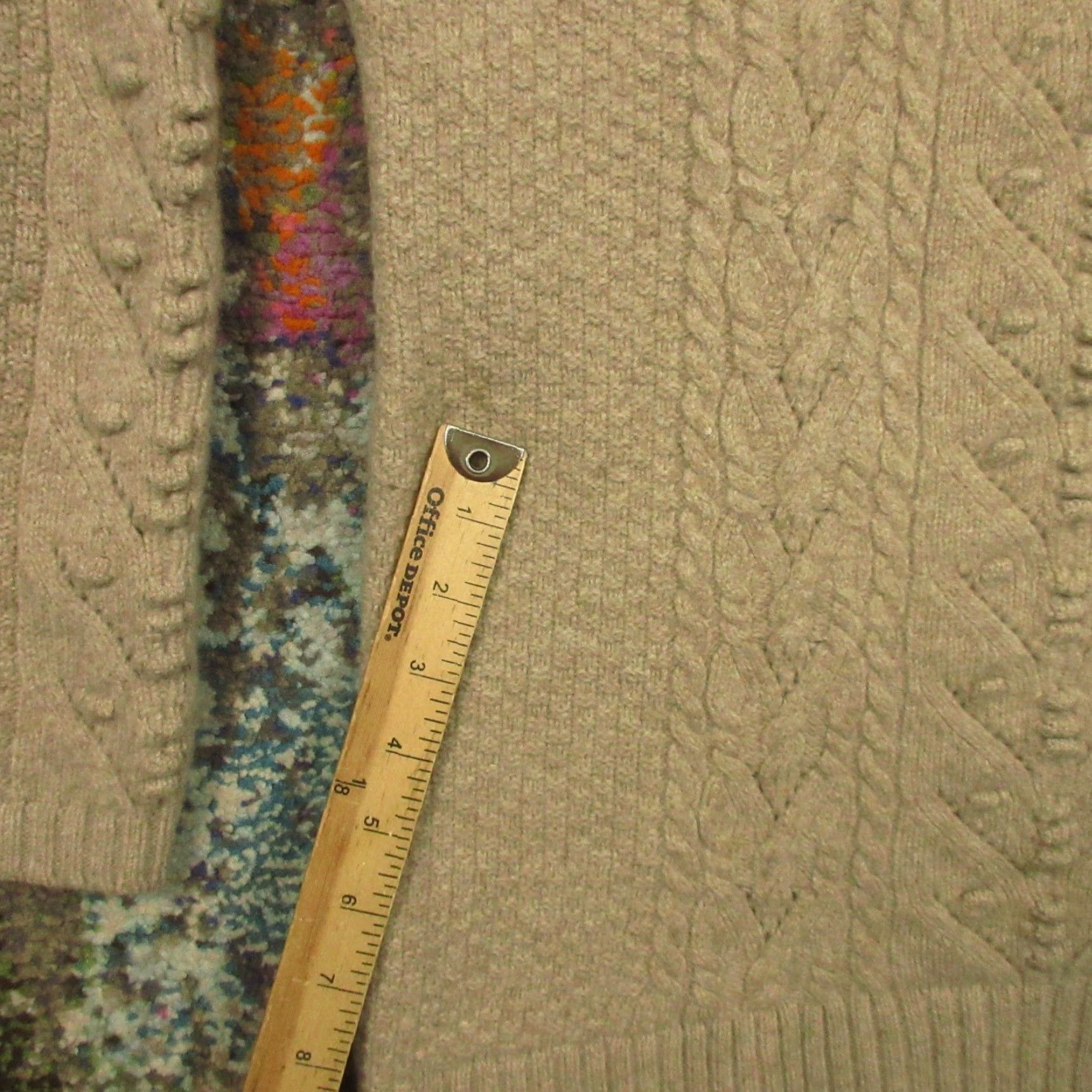 Vintage Garnet Hill Sweater Womens XS Beige Textured Pullover Crew Raglan Long Sleeve Wool Knit Casual Size XS / US 0-2 / IT 36-38 - 7 Thumbnail
