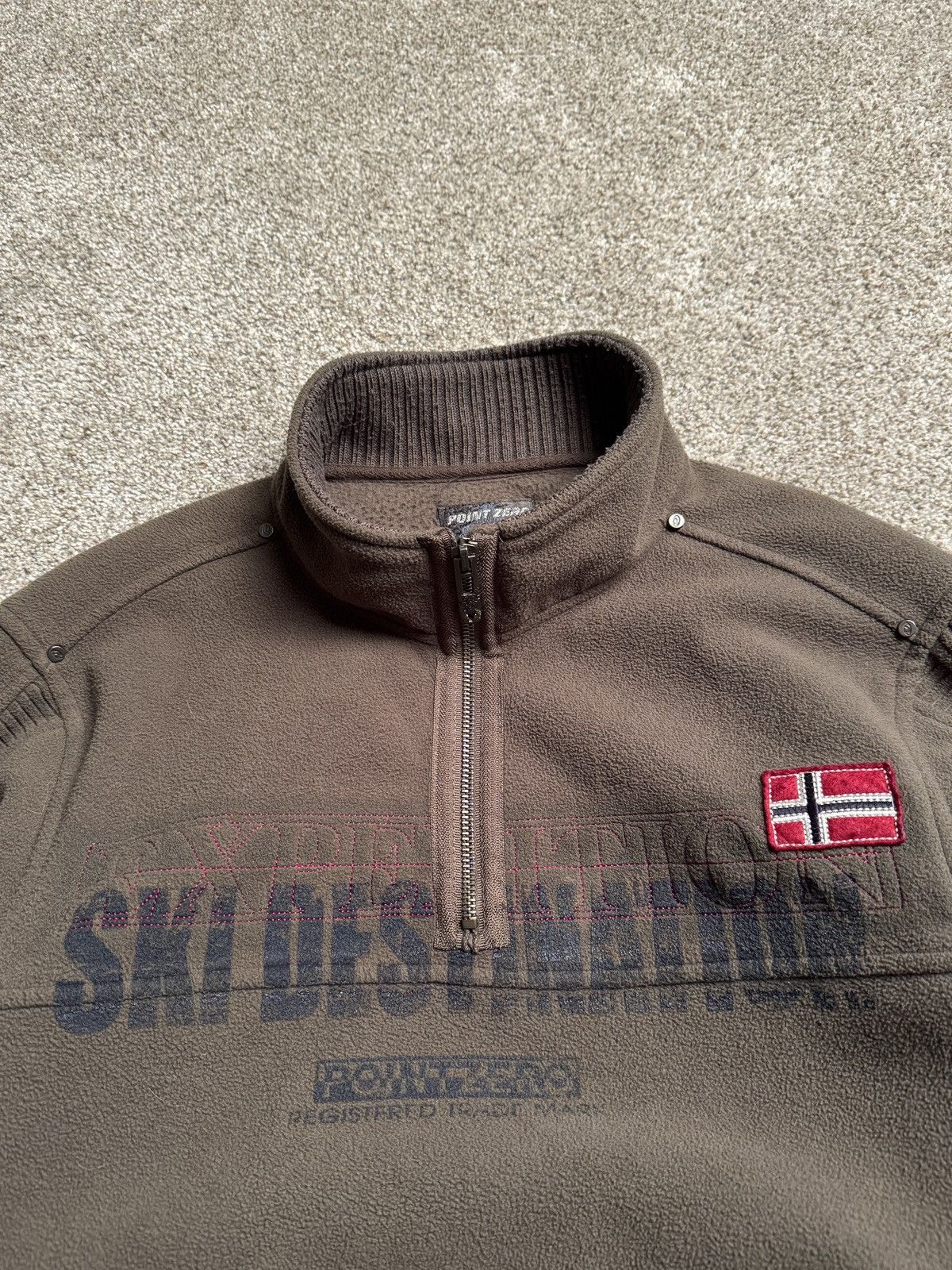 Point Zero POINT ZERO ORANGE LABEL “MOSS” Y2K STYLE FLEECE QUARTER ZIP Size US L / EU 52-54 / 3 - 2 Thumbnail