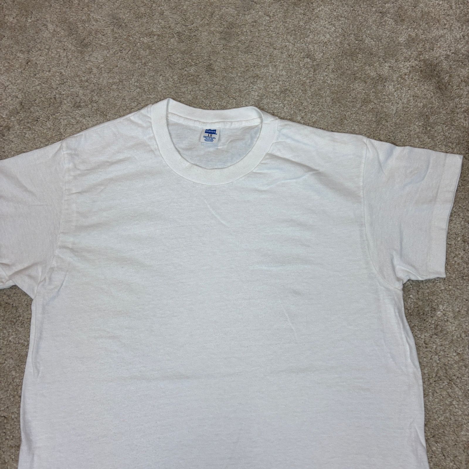 Hanes × Vintage VTG 70s Hanes Blank Poly Cotton Single Stitch Shirt Men's L Size US L / EU 52-54 / 3 - 2 Thumbnail