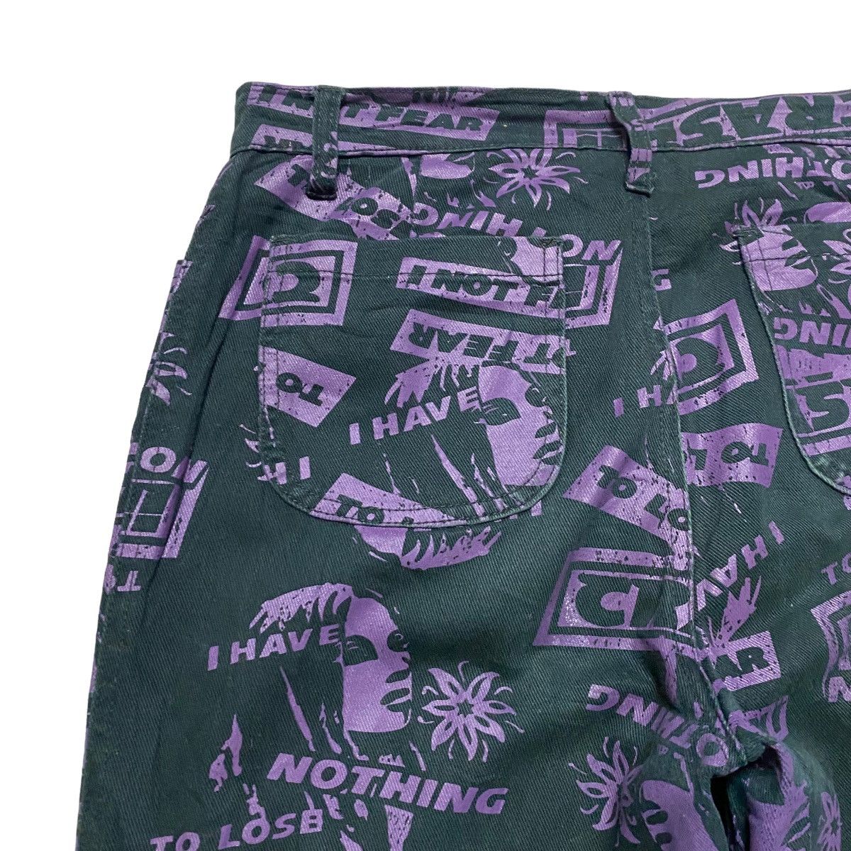 Hysteric Glamour 'Rimsby Field Crash' Nothing To Lose Graphic Flare Pants Size 29" - 11 Thumbnail