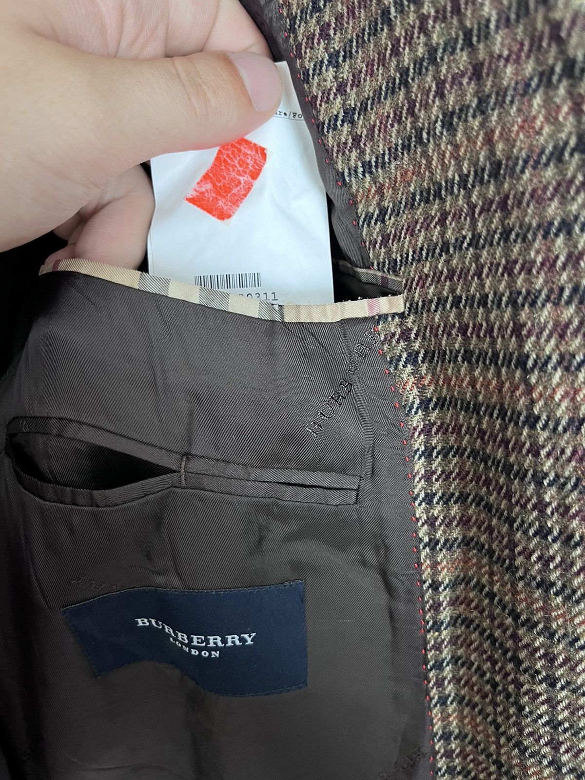 Burberry Rare!! Vintage Burberry London Checkered Wool blazer SZ 25 Size 44R - 9 Thumbnail