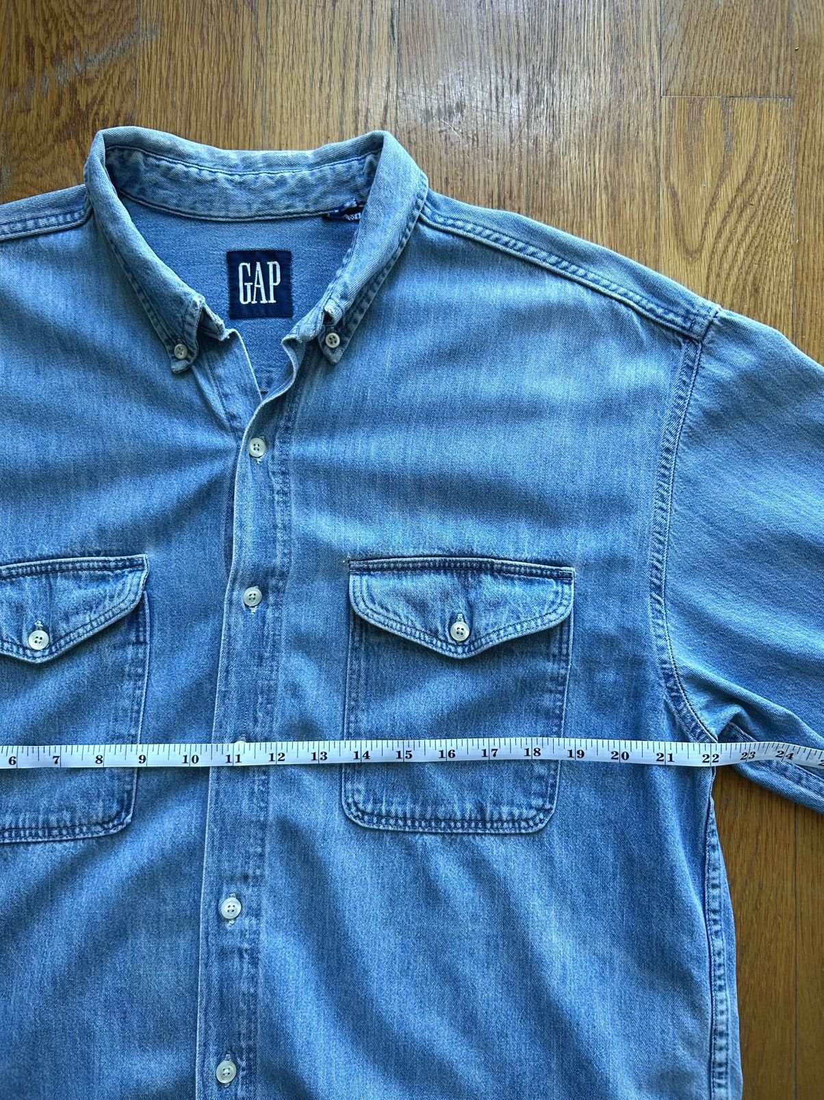 Gap Vintage 1990s GAP Cropped Denim Button Down Size US L / EU 52-54 / 3 - 7 Thumbnail