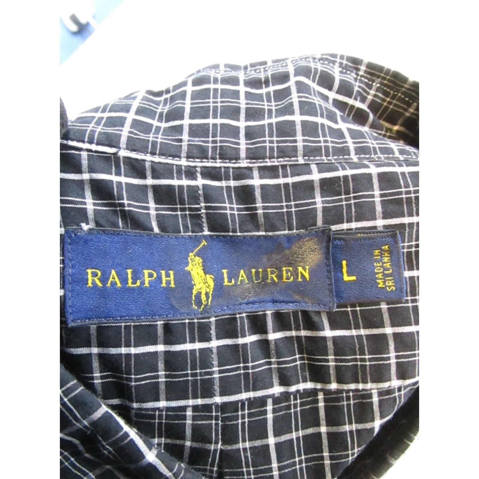 Ralph Lauren Ralph Lauren Shirt Mens Large Black White Cotton Button Up - Button-Up, Collared, Long Sleeve, Multi Color, Lauren Ralph Lauren, Men, Size L Size US L / EU 52-54 / 3 - 3 Thumbnail