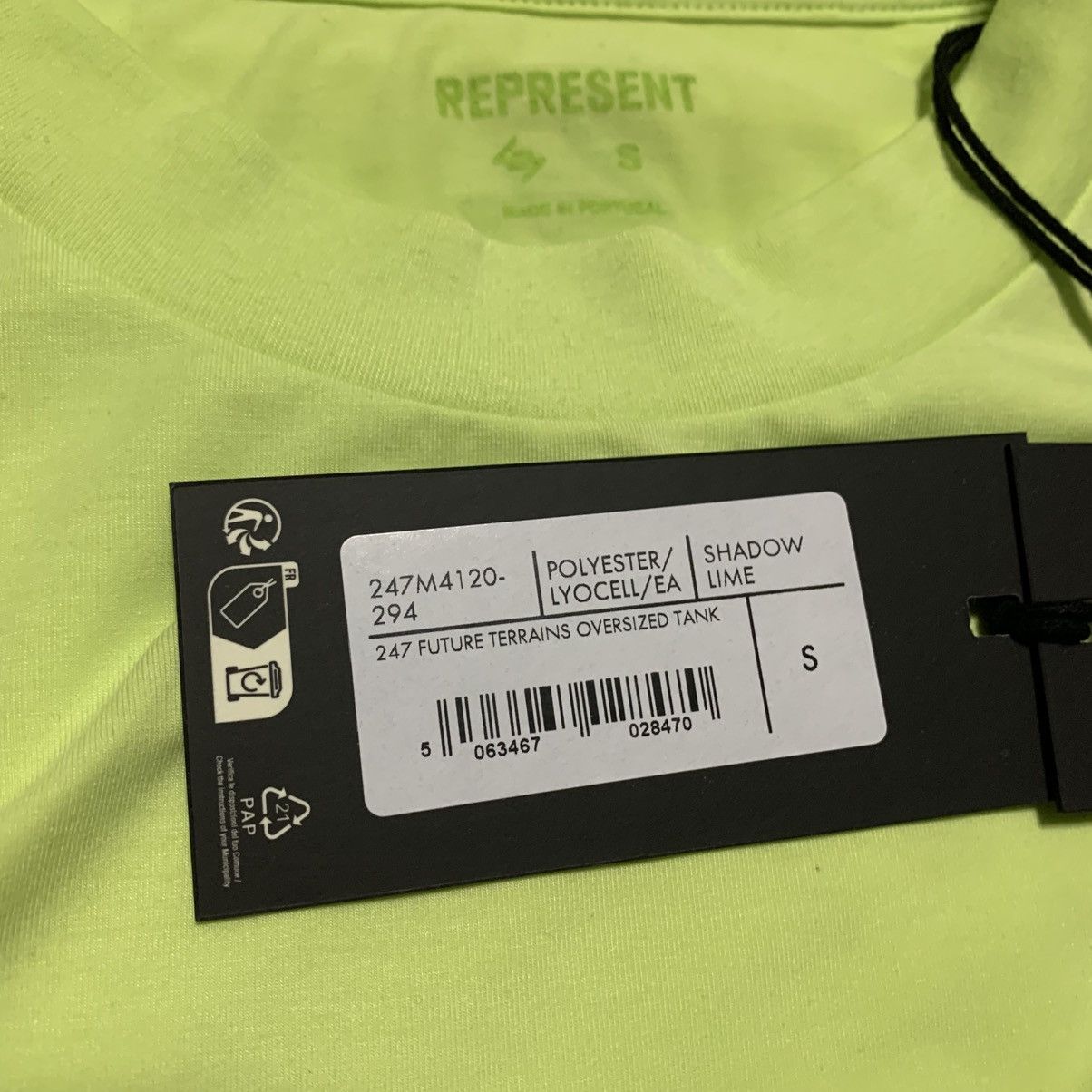 Represent Clo. Represent Small 247 Future Terrains Tank Shadow Lime Green Size US S / EU 44-46 / 1 - 5 Thumbnail