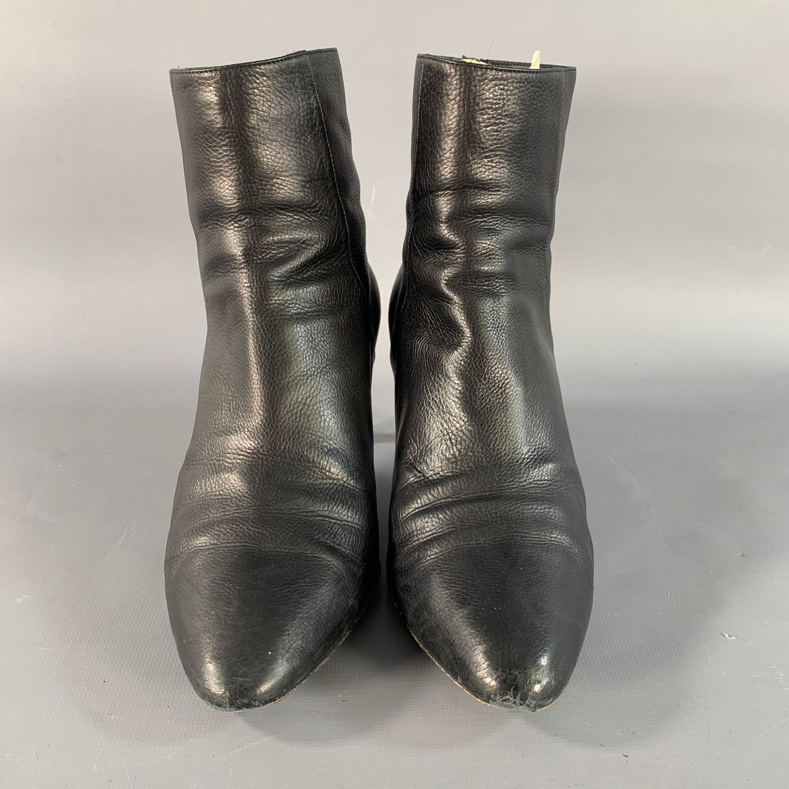 Jimmy Choo JIMMY CHOO Size 8 Black Leather Pebble Grain Back Zip Boots Size US 8 / IT 38 - 4 Thumbnail