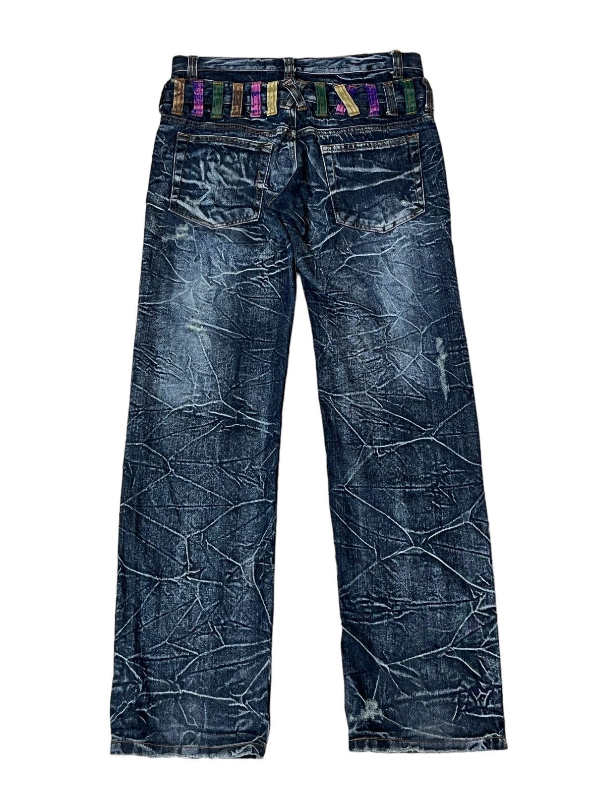 Japanese Brand SICK🔥JAPANESE BRAND "NYLAUS JEANS" DOUBLE WAIST JEANS/DENIM Size US 31 - 1 Thumbnail