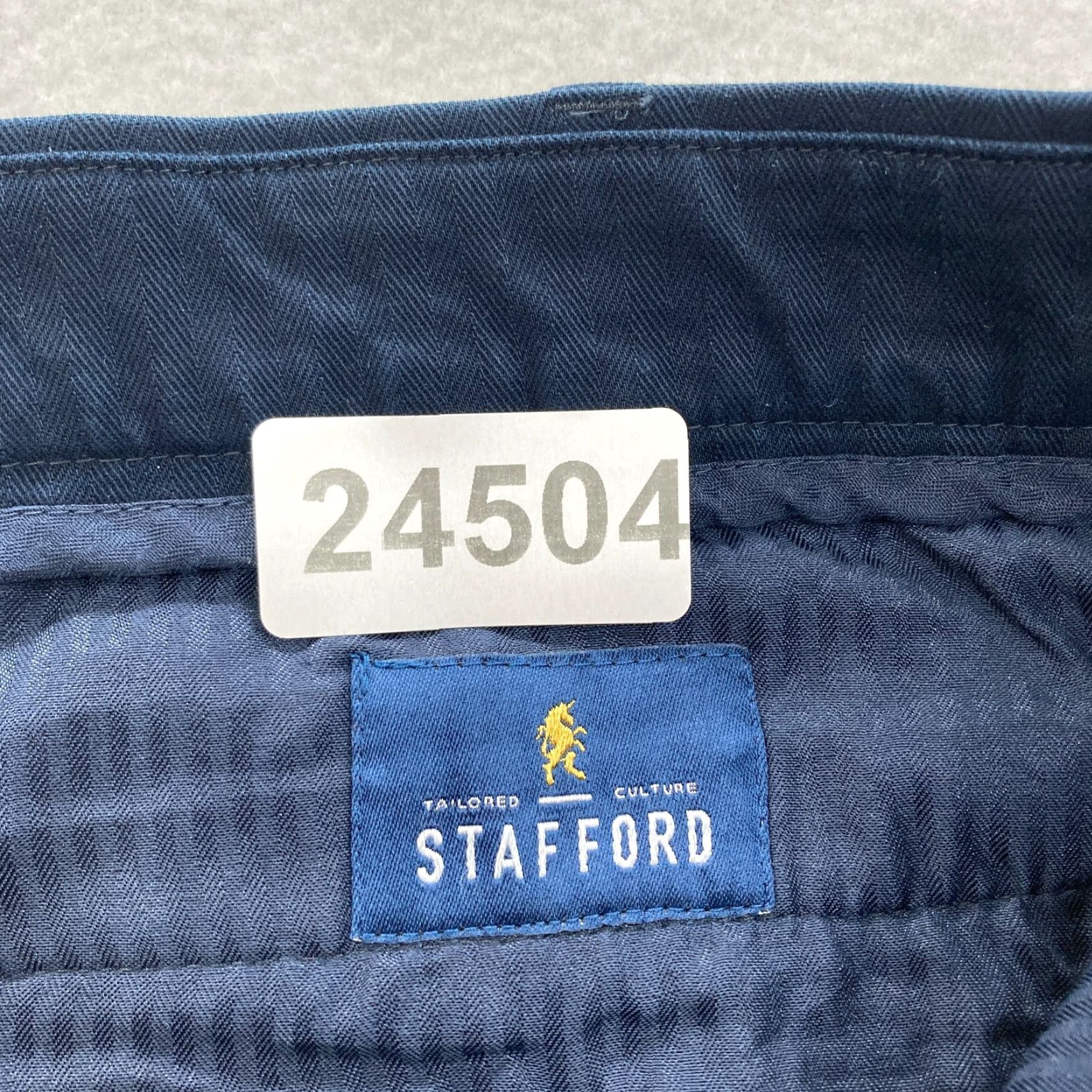 Stafford Stafford Cotton Trouser Mens 40x30 Classic Fit Blue Stretch Sawtooth Waistband Pants Size US 40 / EU 56 - 5 Thumbnail