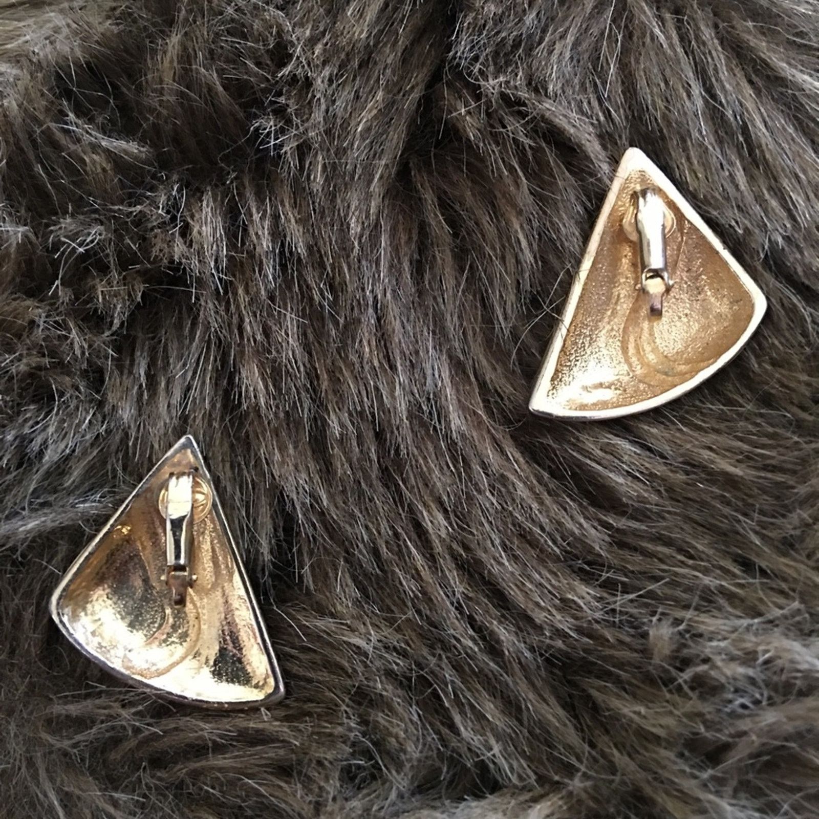 Vintage Vintage 80s cream enamel statement earrings Size ONE SIZE - 4 Thumbnail