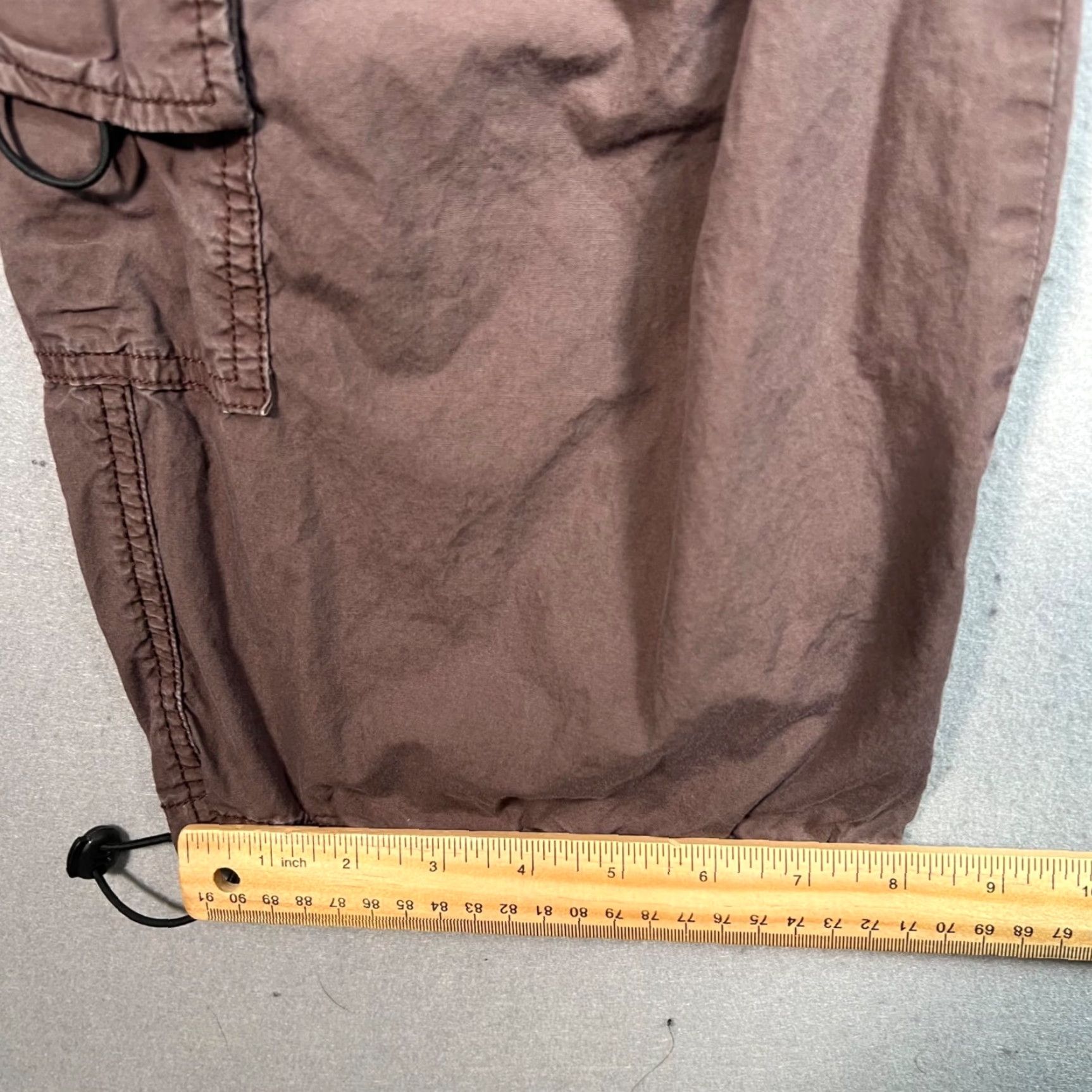 Garage GARAGE Womens Cargo Pants Medium Brown Drawstring Hem Cotton Straight Leg 90s Size 32" / US 10 / IT 46 - 7 Thumbnail