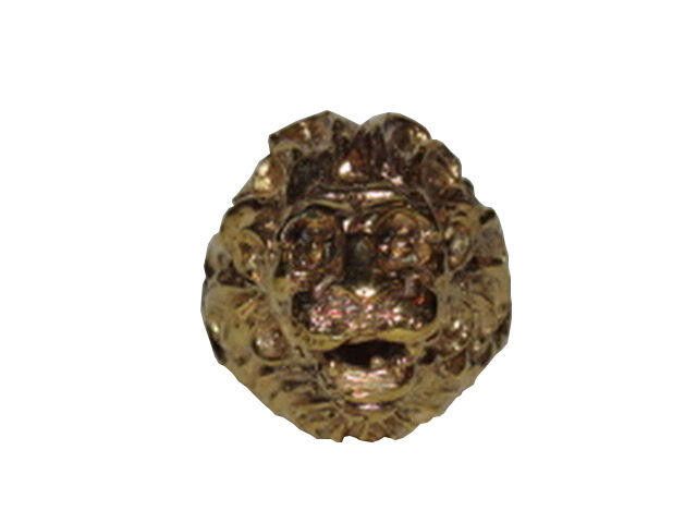 Designer 18 kt Gold Plated Brass Etruscan Lion Profile Ring Size ONE SIZE - 1 Thumbnail
