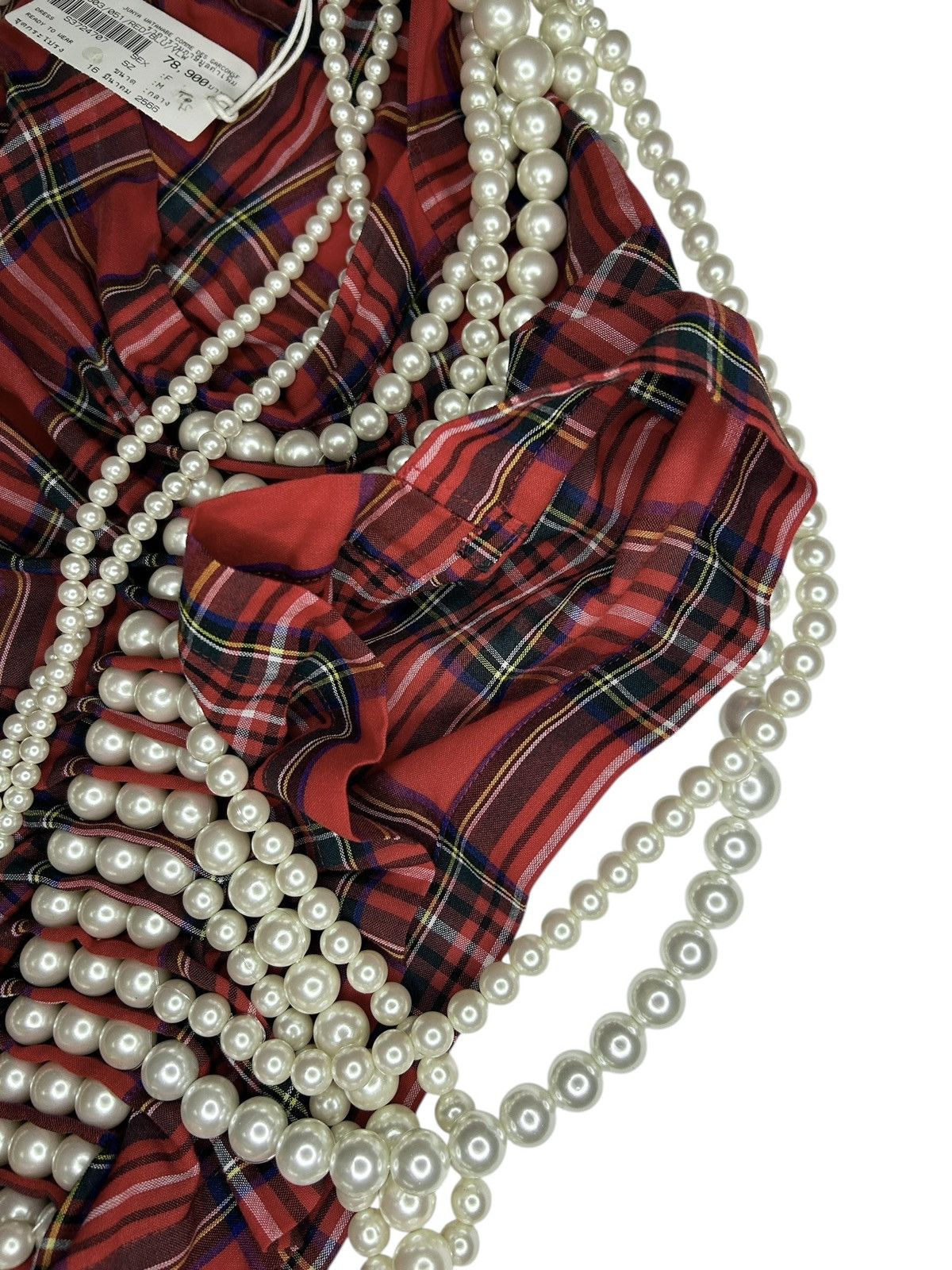 Junya Watanabe S/S 23 Pearl Embellished Tartan Dress Size M / US 6-8 / IT 42-44 - 7 Thumbnail