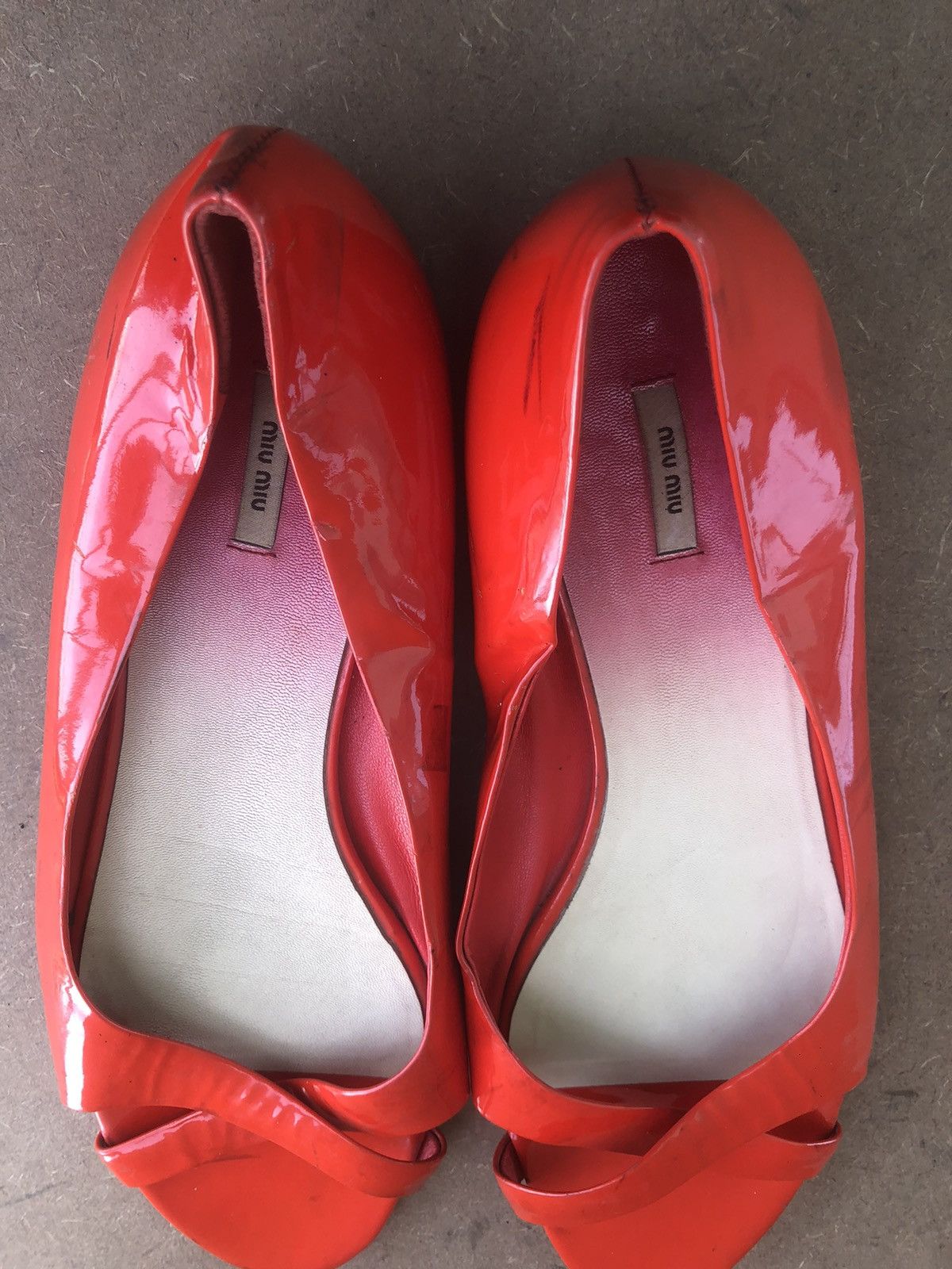 Miu Miu MIU MIU red Flat Leather Shoes Size 40 Size US 9 / IT 39 - 11 Thumbnail