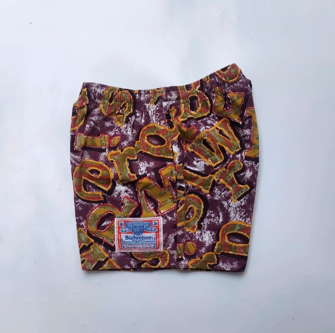 Budweiser Vtg 90s Budweiser Full Print Shorts Size US 31 - 2 Thumbnail