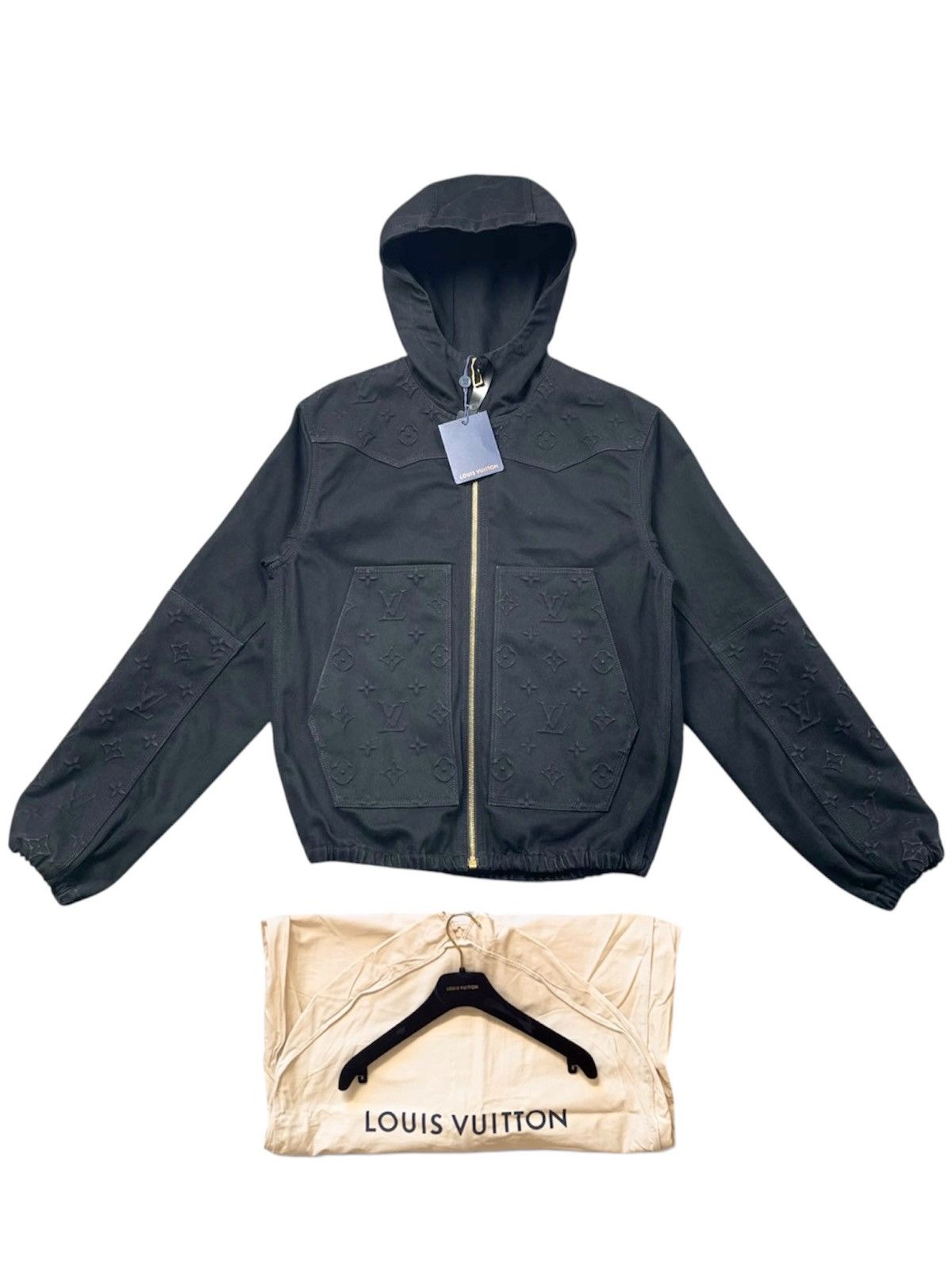 Louis Vuitton Louis Vuitton 48 Carpenter Hooded Denim Jacket 3D Monogram Size US M / EU 48-50 / 2 - 1 Thumbnail