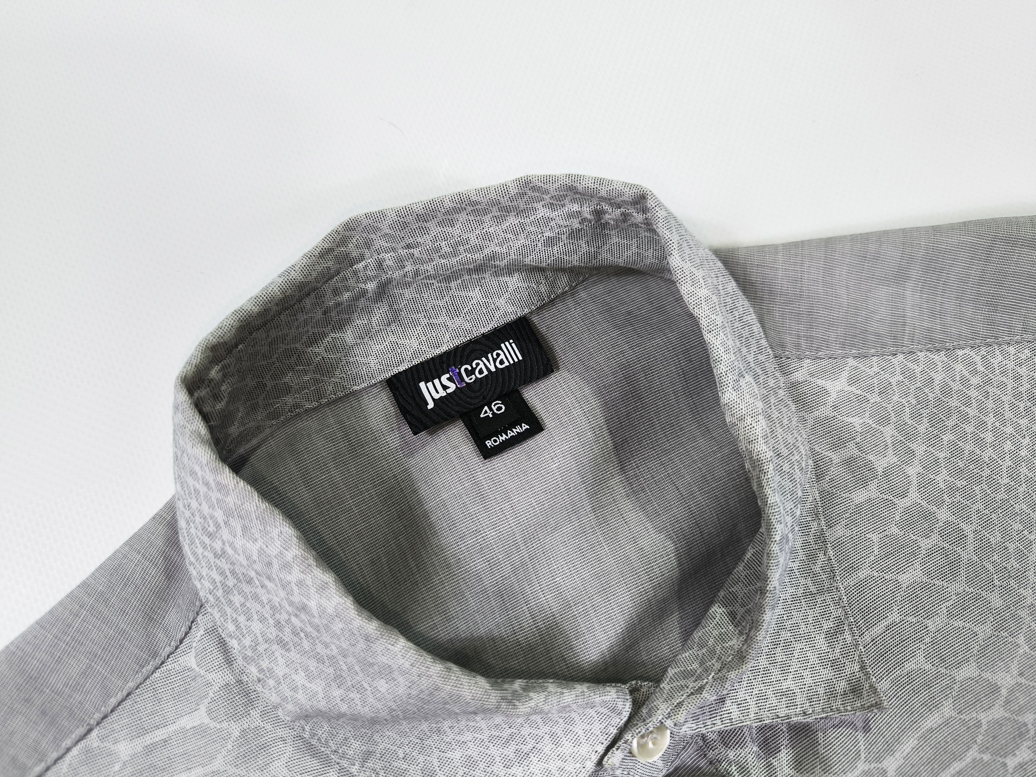Just Cavalli Just Cavalli Gray Snake Pattern Cotton Shirt Size 46 Size US M / EU 48-50 / 2 - 3 Thumbnail