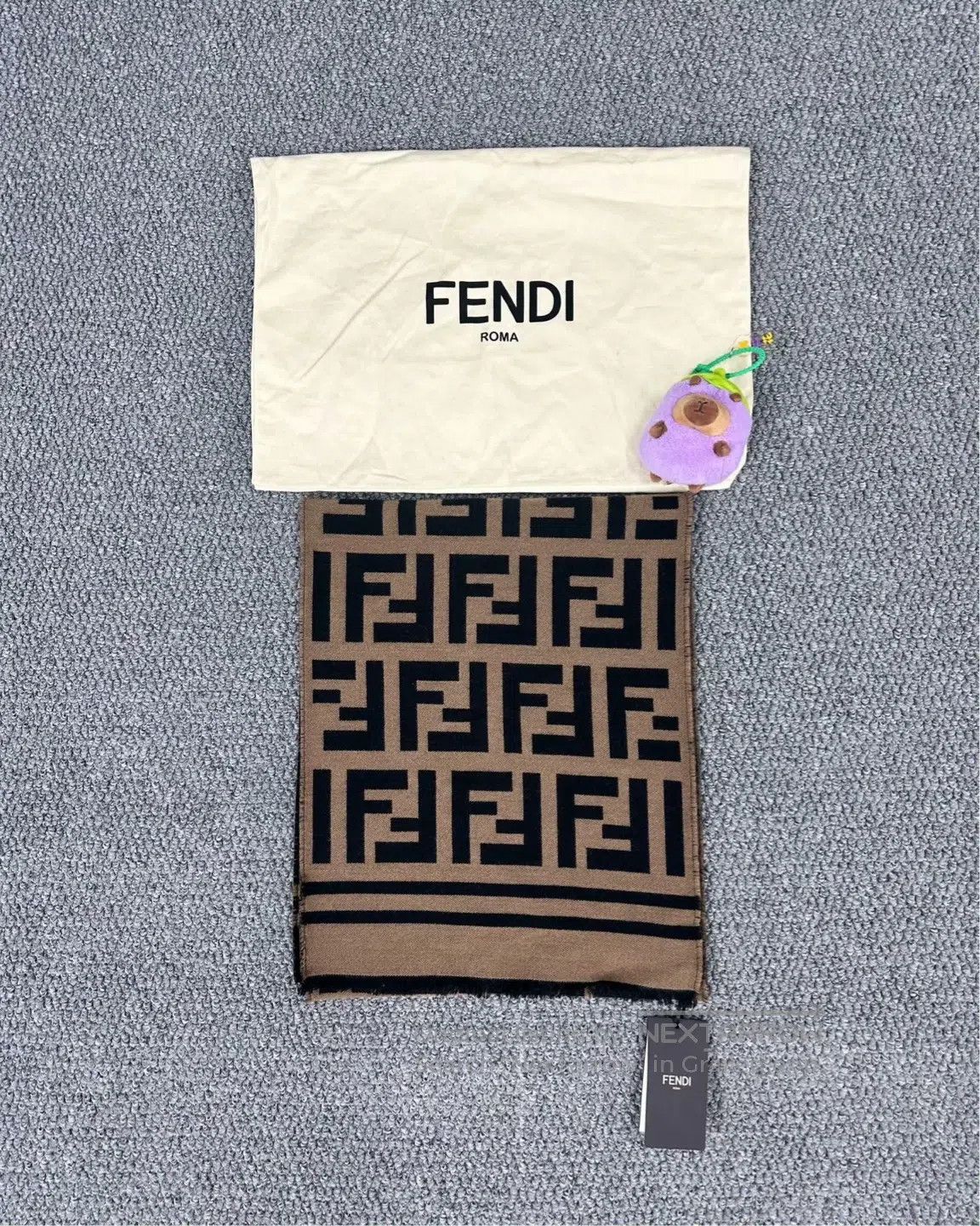 Fendi FENDI Classic Brown Monogrammed Old Logo Scarf| Size ONE SIZE - 3 Thumbnail