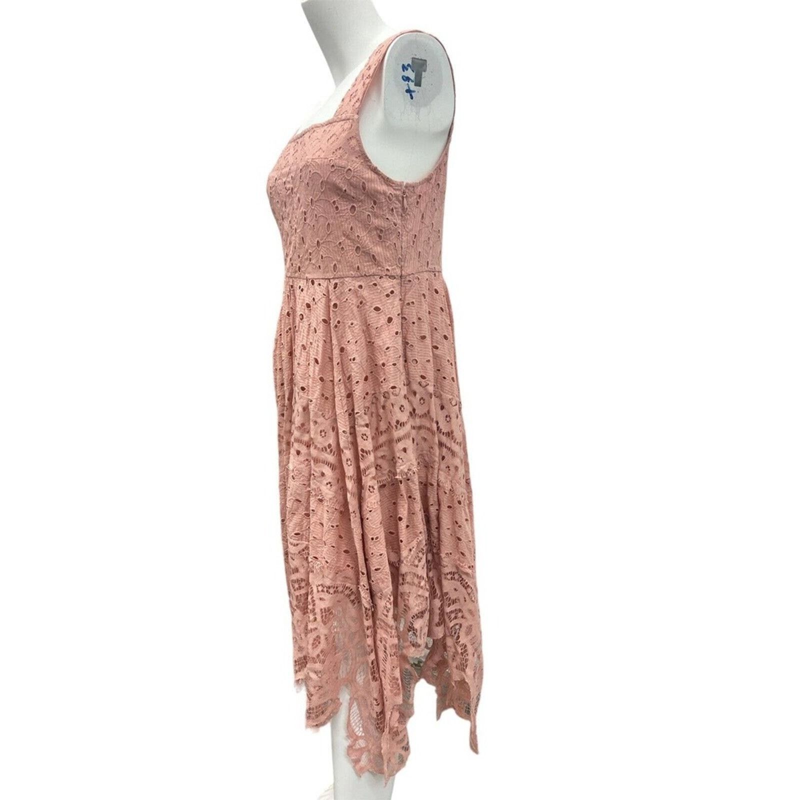 Anthropologie Maeve Anthropologie Aiza Pink Embroidered Lace Midi Dress 0 Size XS / US 0-2 / IT 36-38 - 3 Thumbnail