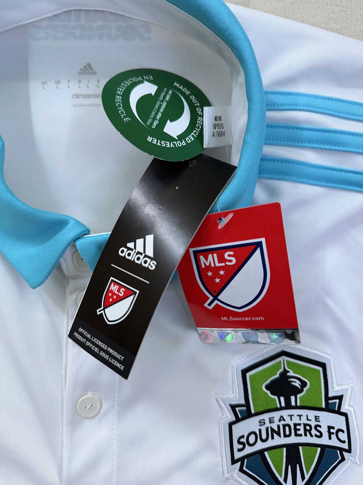 Adidas Adidas Seattle Sounders FC 2017/18 Away Jersey Large BNWT Size US L / EU 52-54 / 3 - 9 Thumbnail
