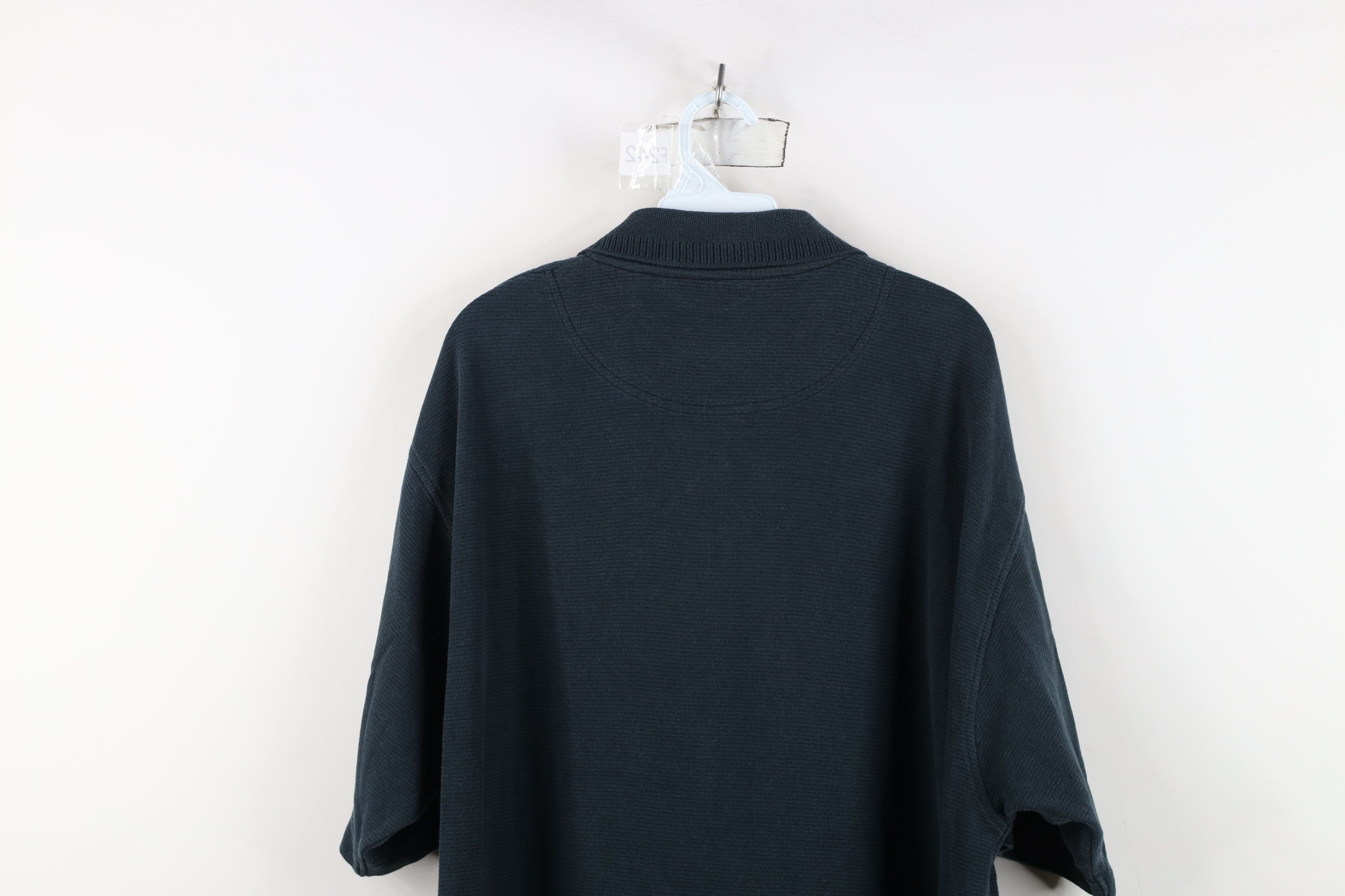Vintage Vintage 90s Streetwear Ribbed Baggy Golf Polo Shirt Black Size US L / EU 52-54 / 3 - 12 Thumbnail