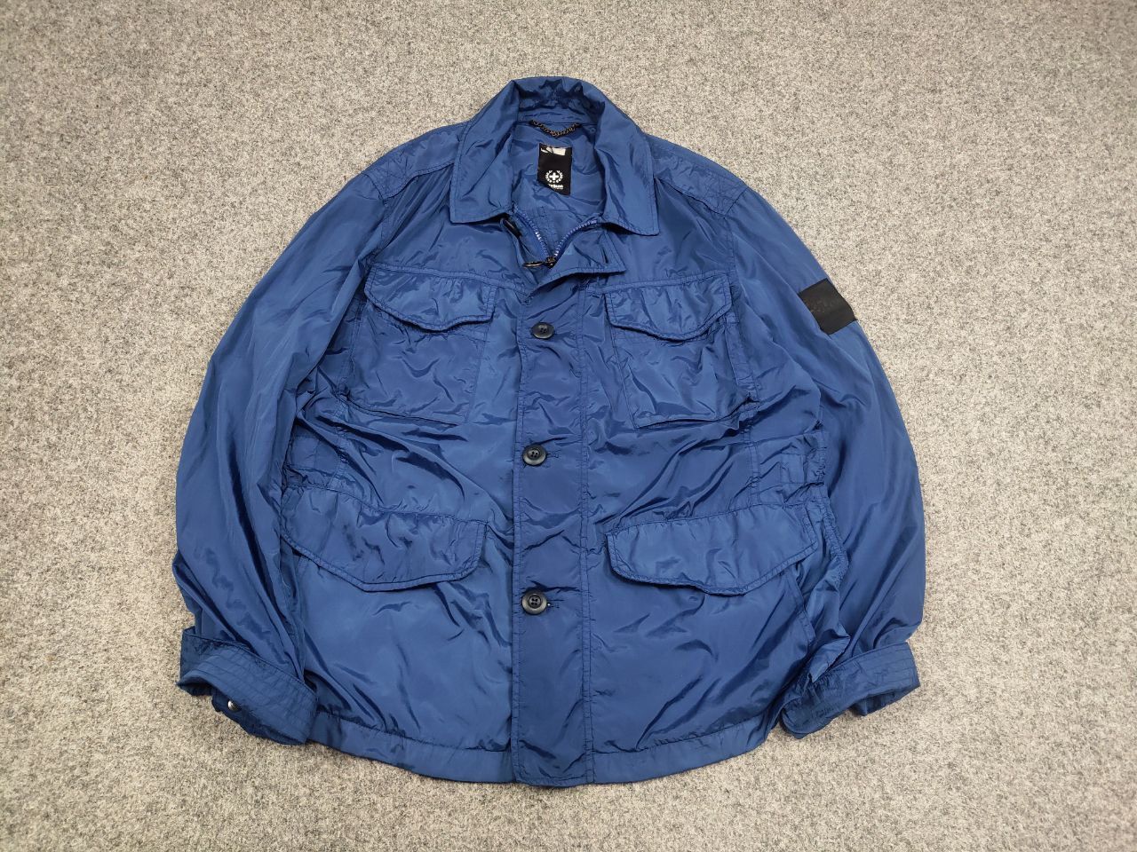 Strellson Strellson Design Nylon Polyamide Blue Pocket Zip Jacket Size US M / EU 48-50 / 2 - 2 Thumbnail