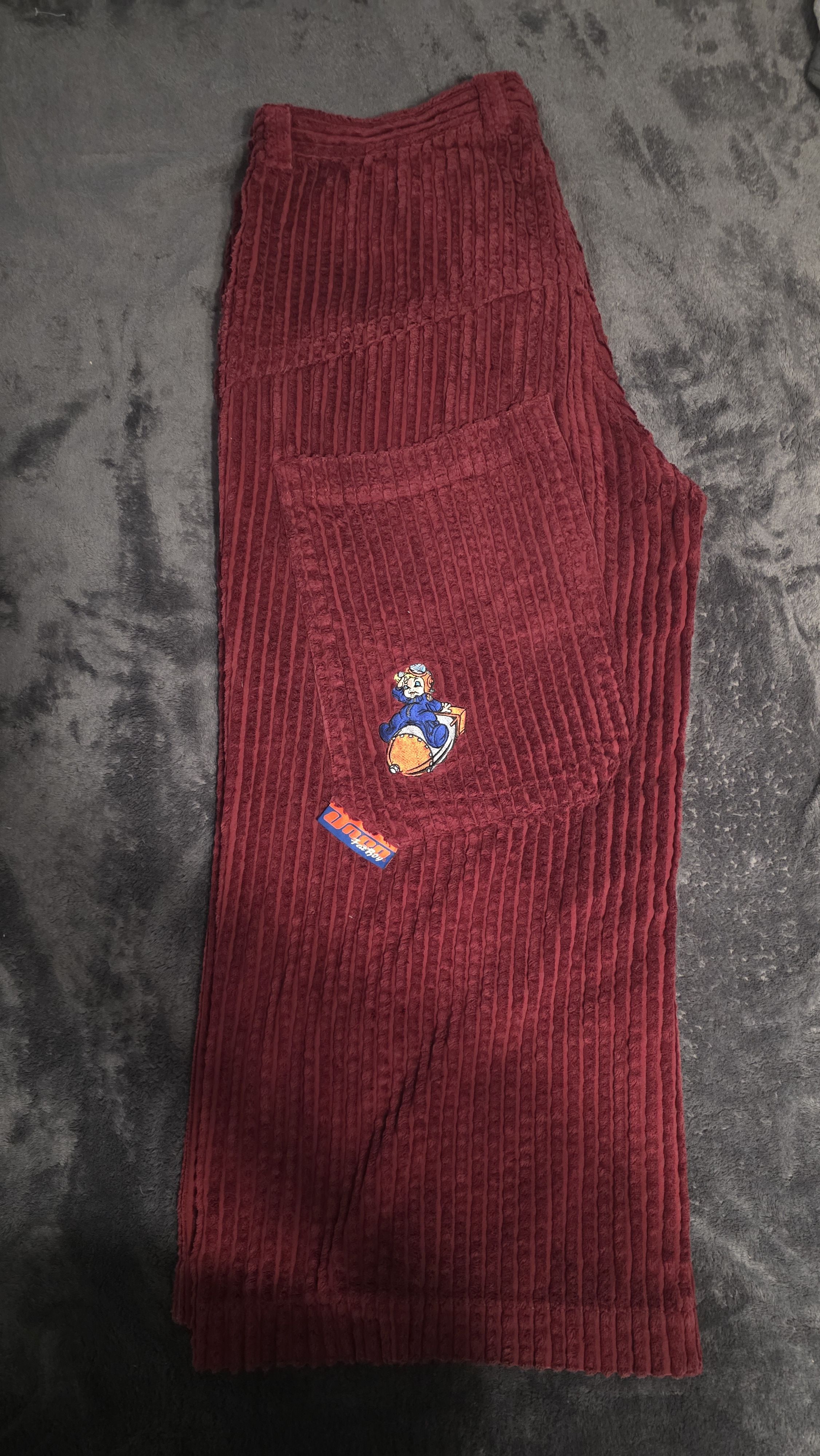 JNCO Fatboy Sizzlin' Burgundy Wale corduroy. Size US 44 / EU 60 - 1 Thumbnail