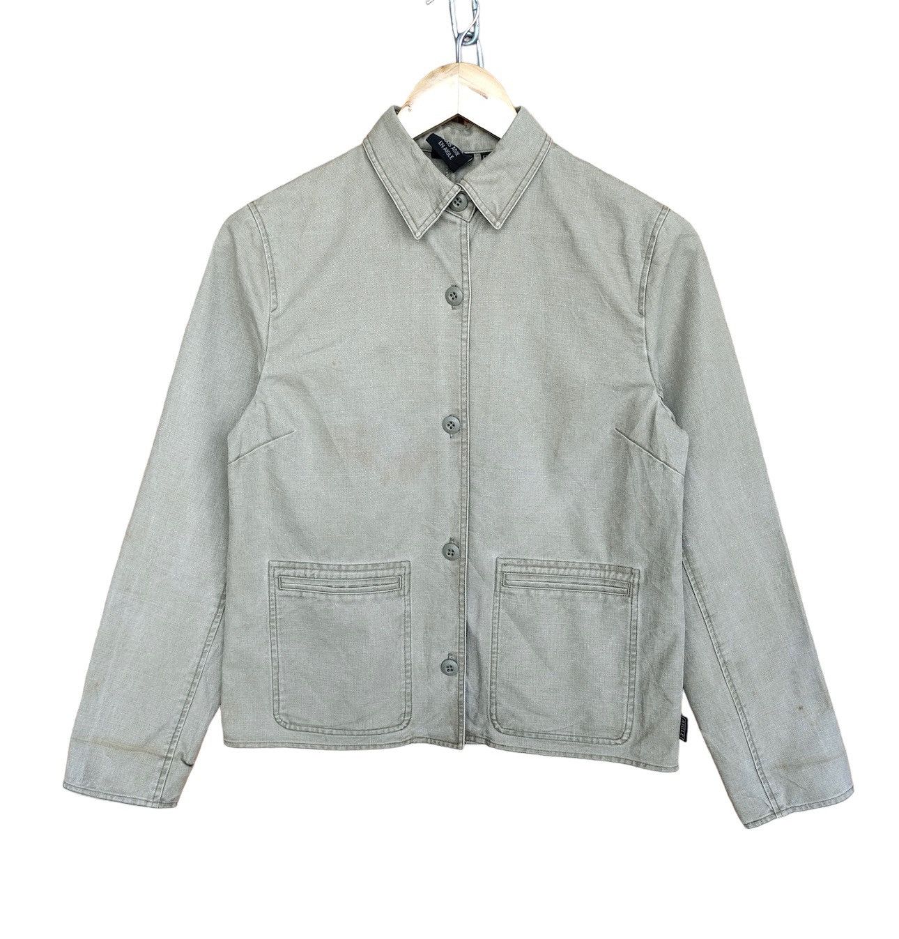 image of Aigle Femme 2 Pockets Denim Chore Jacket in Brown Grey, Women's (Size Small)