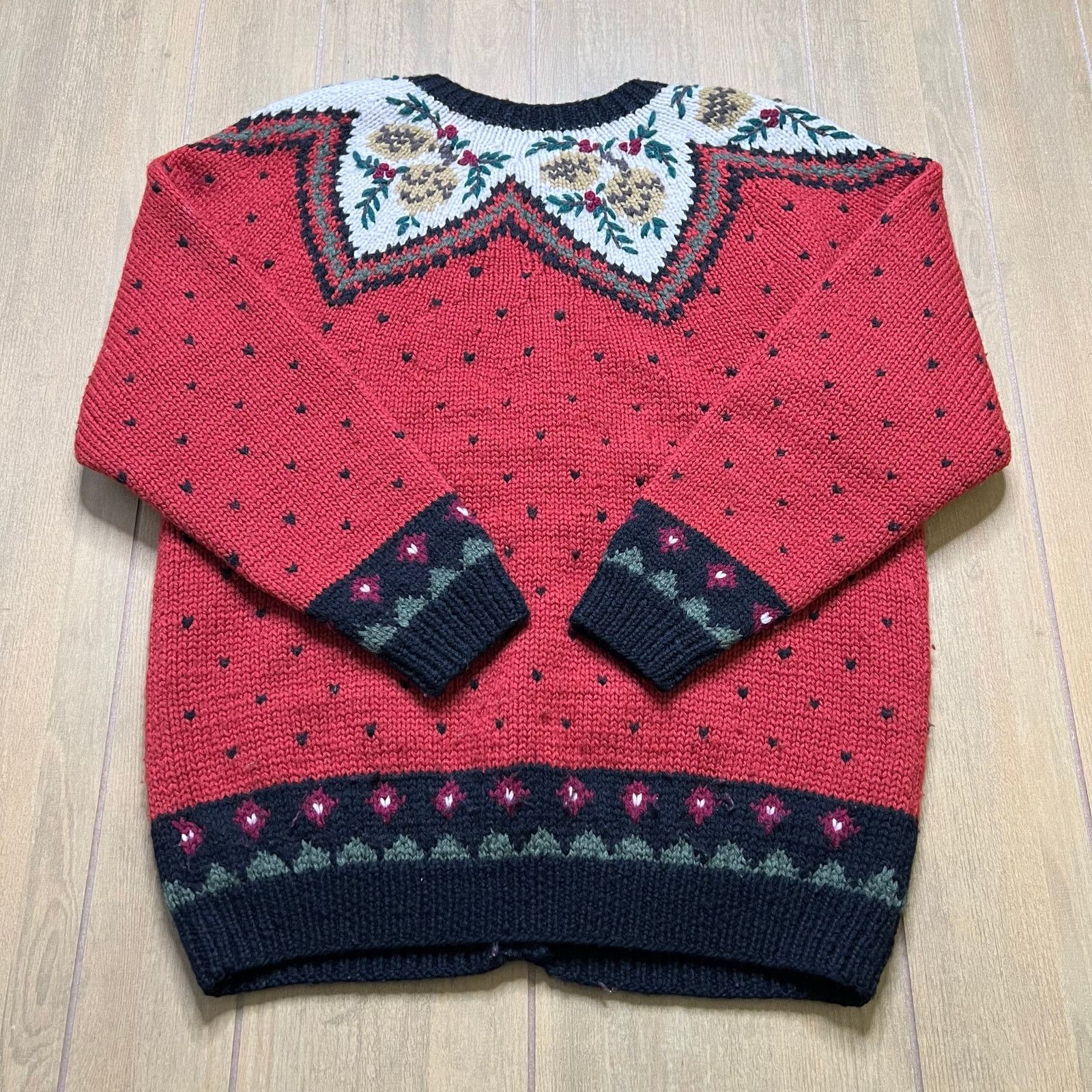 Chapter Charter Club Red Wool Holiday Theme Fair Isle Hand Knitted S Size S / US 4 / IT 40 - 4 Thumbnail
