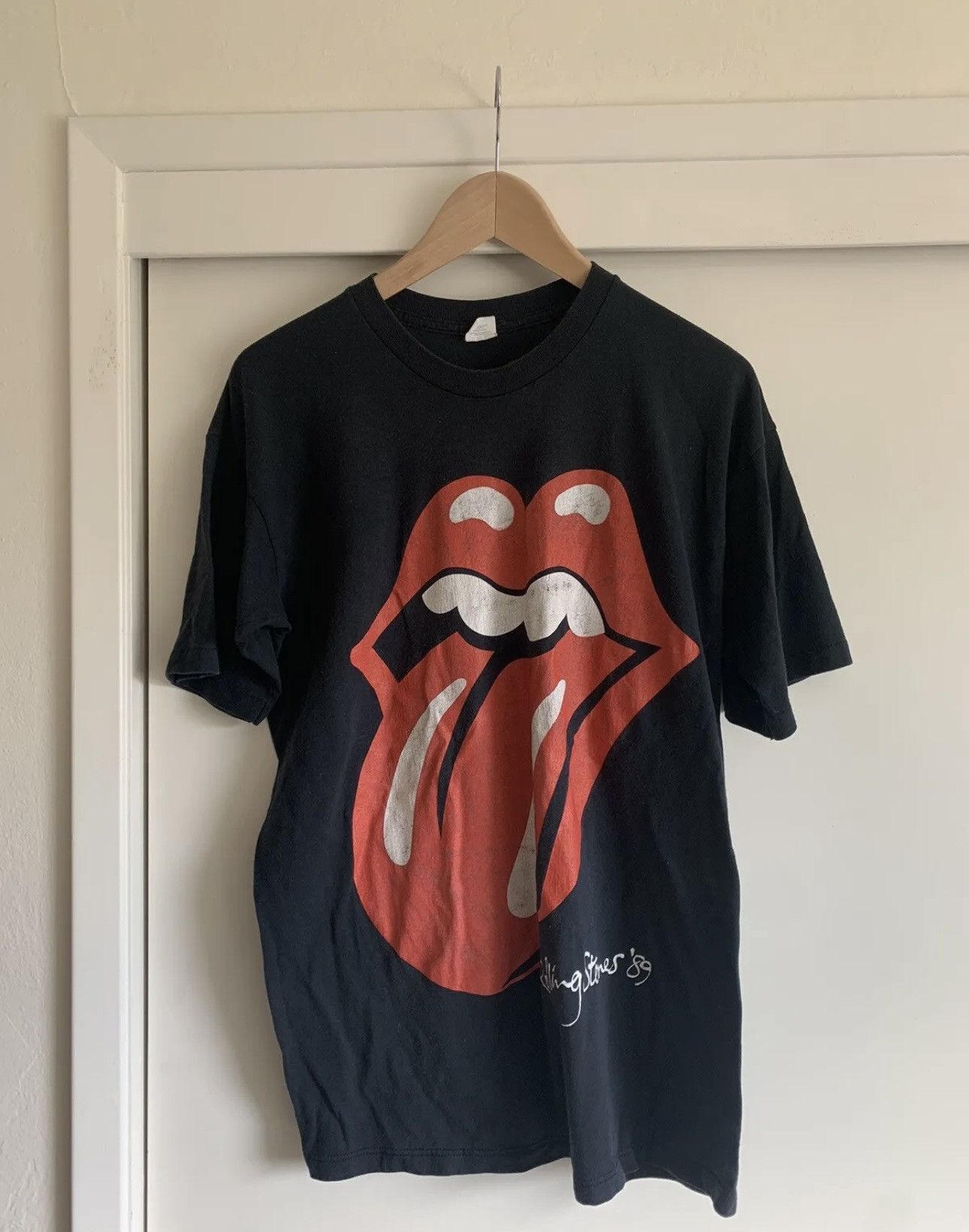 image of The Rolling Stones x Vintage 1989 Rolling Stones Tee in Black, Men's (Size Small)