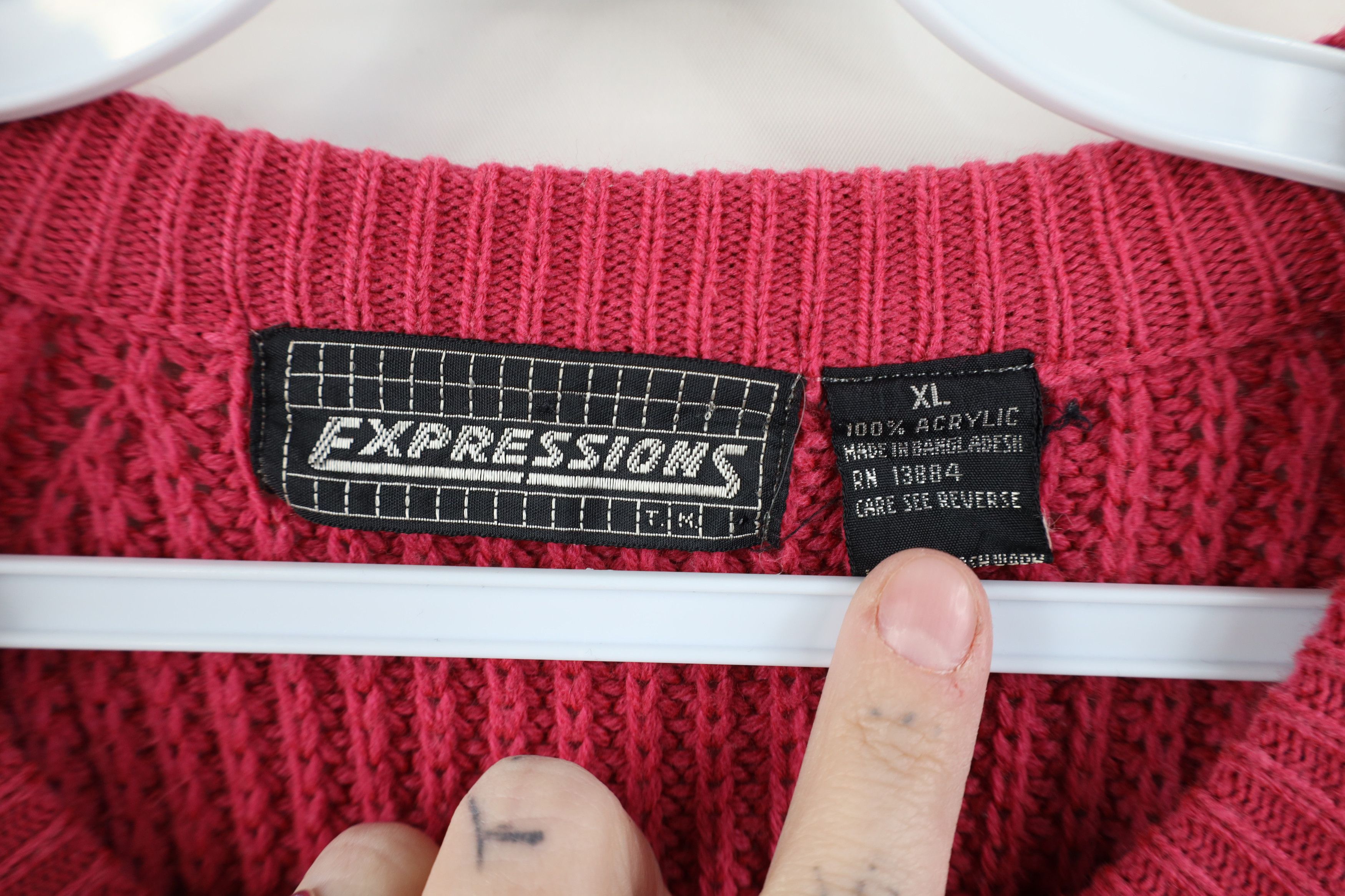 Vintage Vintage 80s 90s Streetwear Ribbed Knit Crewneck Sweater Size US XL / EU 56 / 4 - 4 Thumbnail