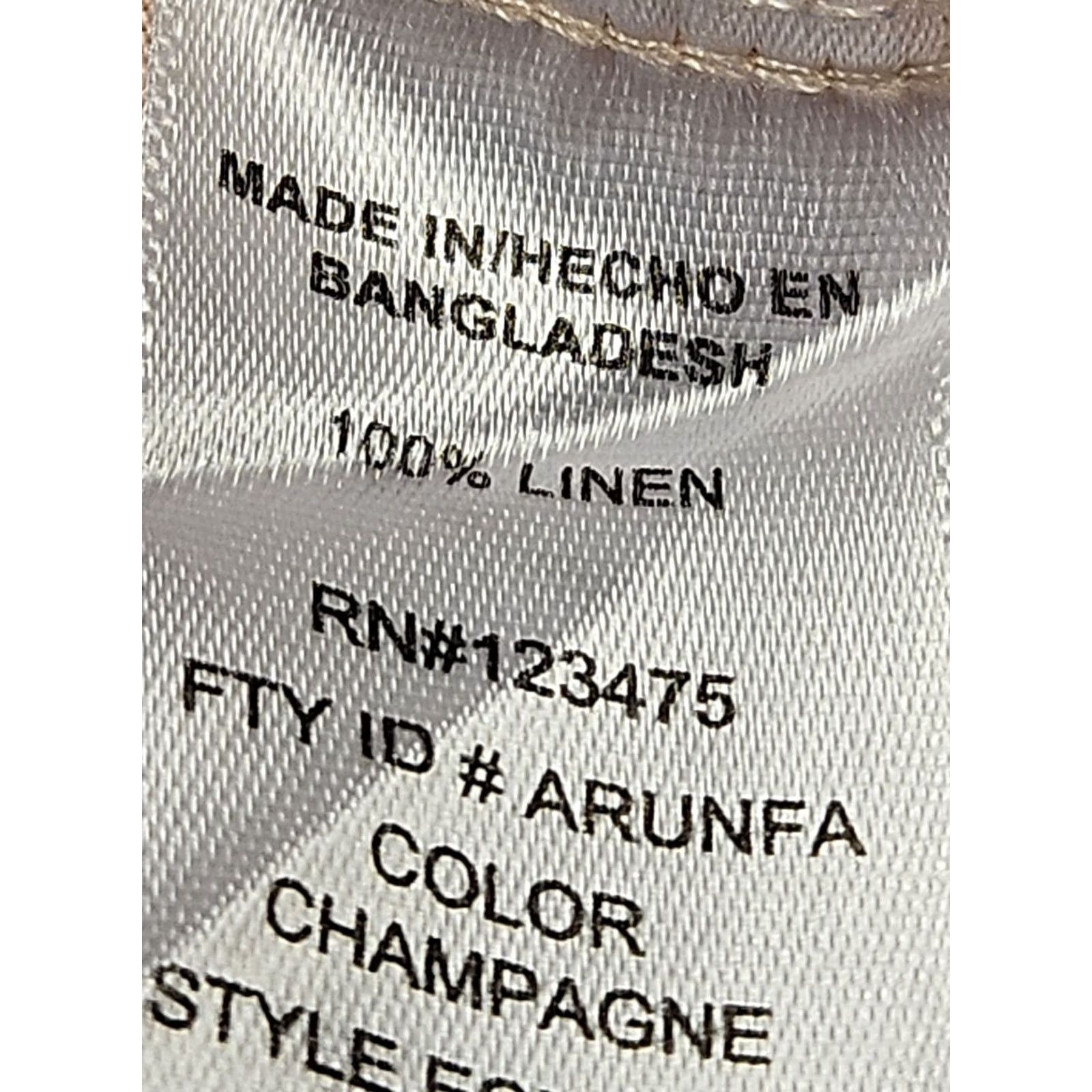 Ellen Tracy Ellen Tracy Blouse Tunic M Linen Blush Pink Lace Up V-Neck Casual Sleeve Boho Coastal Minimal Women's Size M / US 6-8 / IT 42-44 - 5 Thumbnail