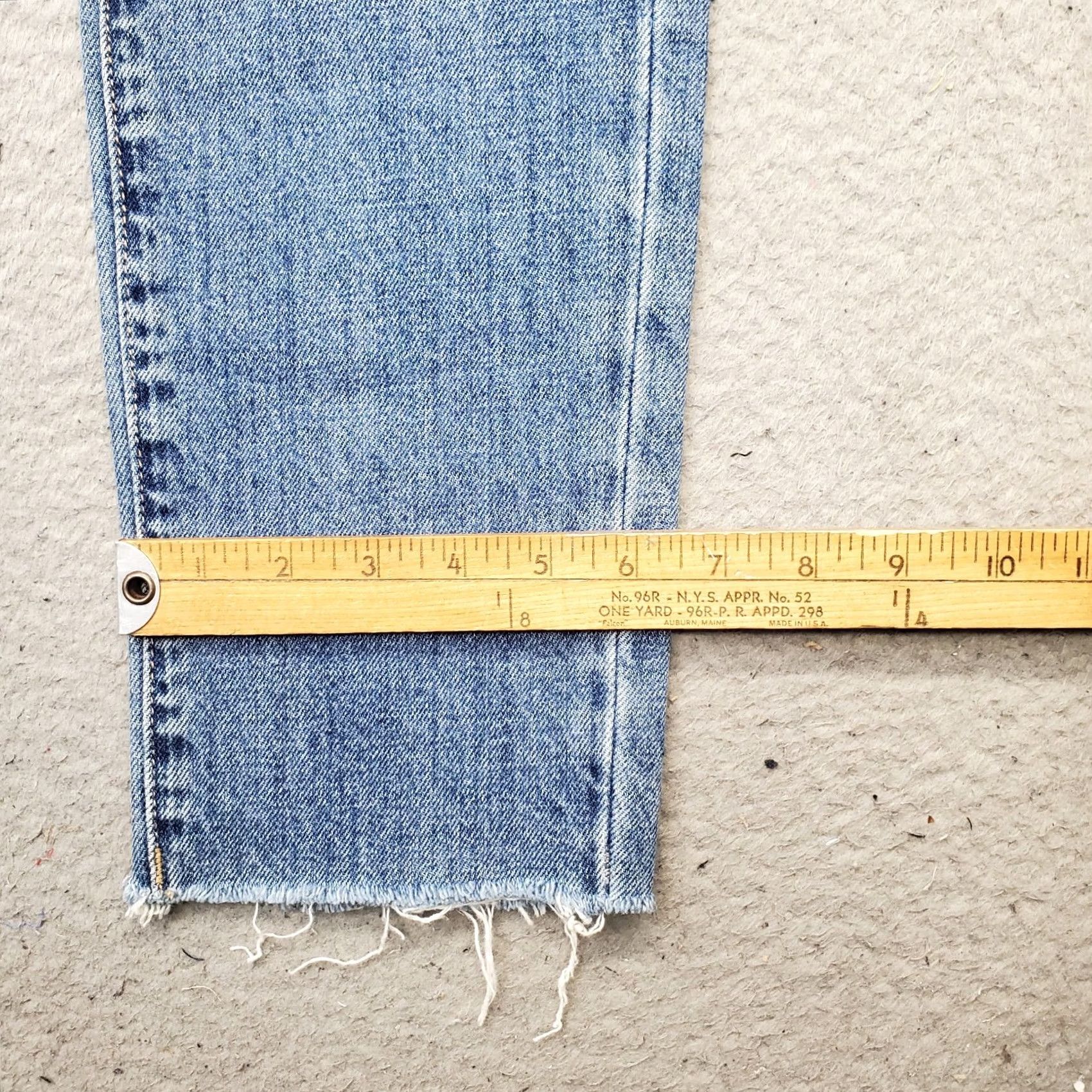 Vintage BLANKNYC The Madison Crop Jeans Womens 25 Blue Denim Raw Hem Whiskered High-Rise Jeans Size 42" / US 20 - 5 Thumbnail