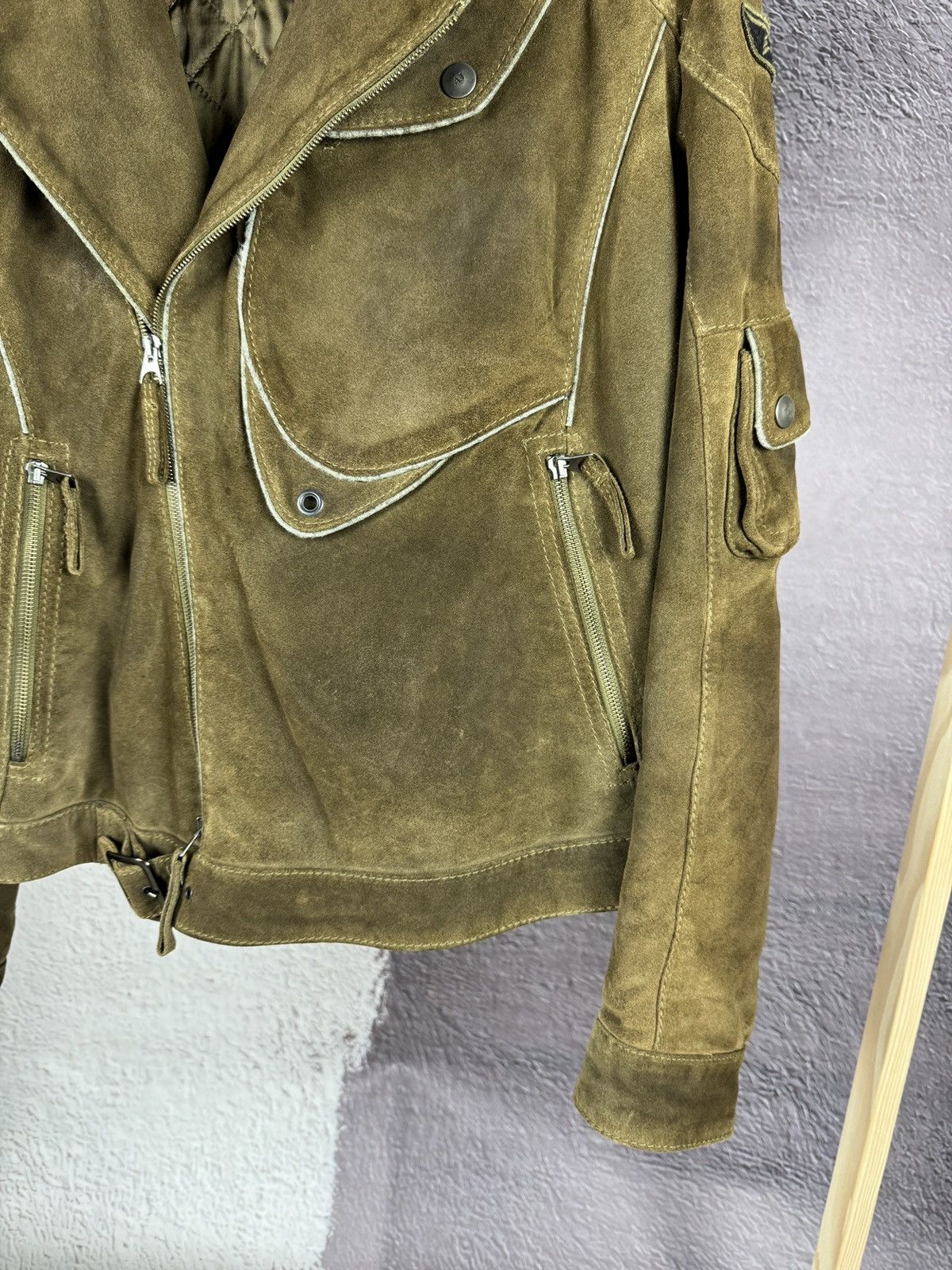 Armani Armani Jeans moto biker frontal pocket leather suede jacket Size US L / EU 52-54 / 3 - 4 Thumbnail