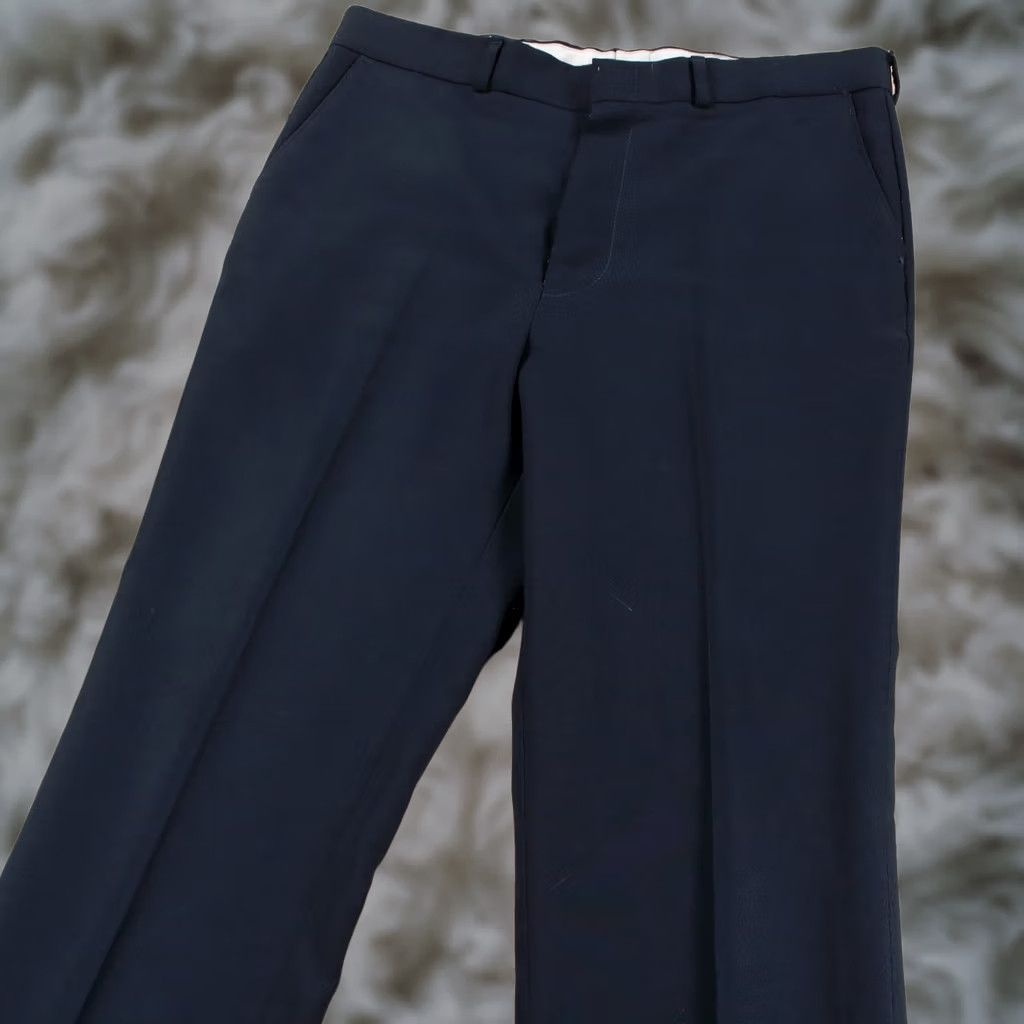 70s-80s deadstock usa製 SCOVILzip slacks Vintage VINTAGE 70s Pants Mens 34x27 Blue Knit Polyester Bootcut