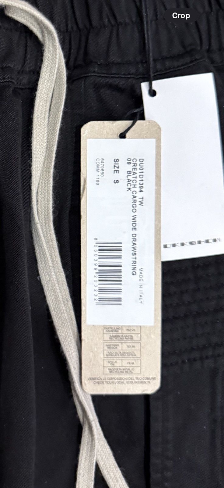 Rick Owens Rick Owens DRKSHDW SS21 Creatch Wide Black Cargo Pants Size US 32 / EU 48 - 8 Thumbnail