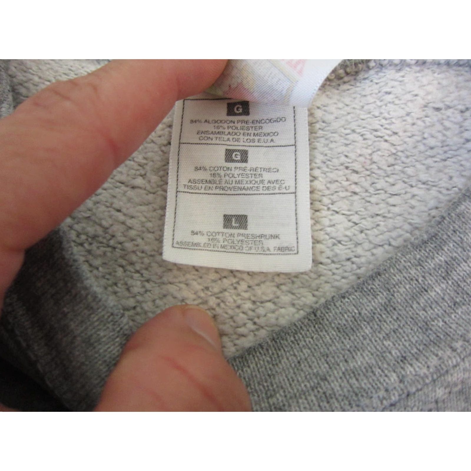 Fruit Of The Loom VINTAGE Fruit of the Loom Sweatshirt Mens L Gray 90s Distress Cycling Patch Crew Neck Pullover Cotton Polyester Fleece Size US L / EU 52-54 / 3 - 7 Thumbnail