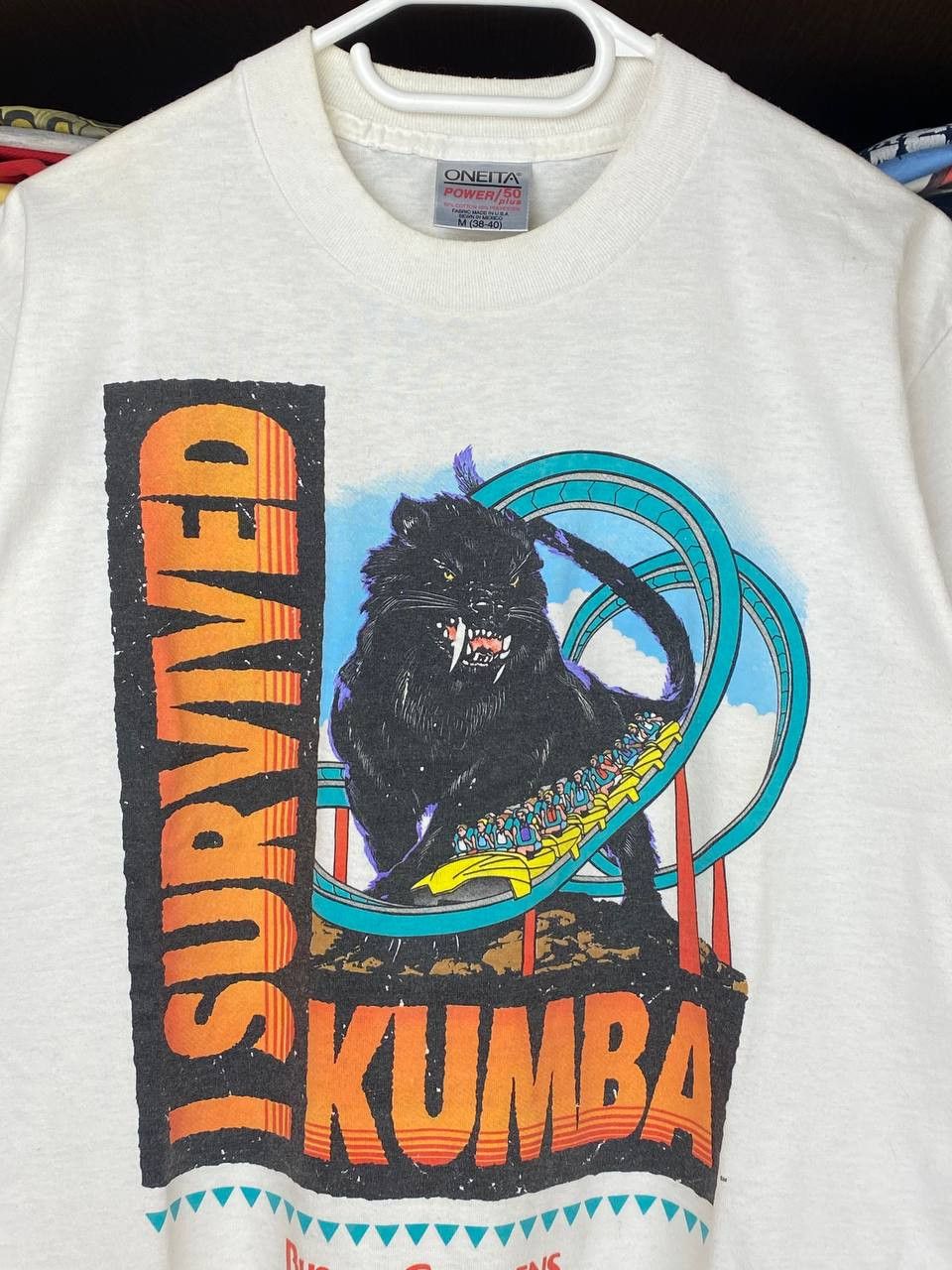 Vintage Vintage Kumba Roller Coaster 90s Oneita Theme Park Tee Size US M / EU 48-50 / 2 - 4 Thumbnail