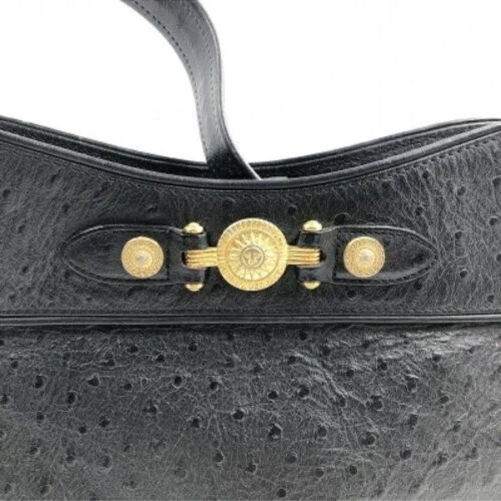 Versace Versace Bag Ostrich Leather & Sunburst Medusa Medallians Size ONE SIZE - 8 Thumbnail