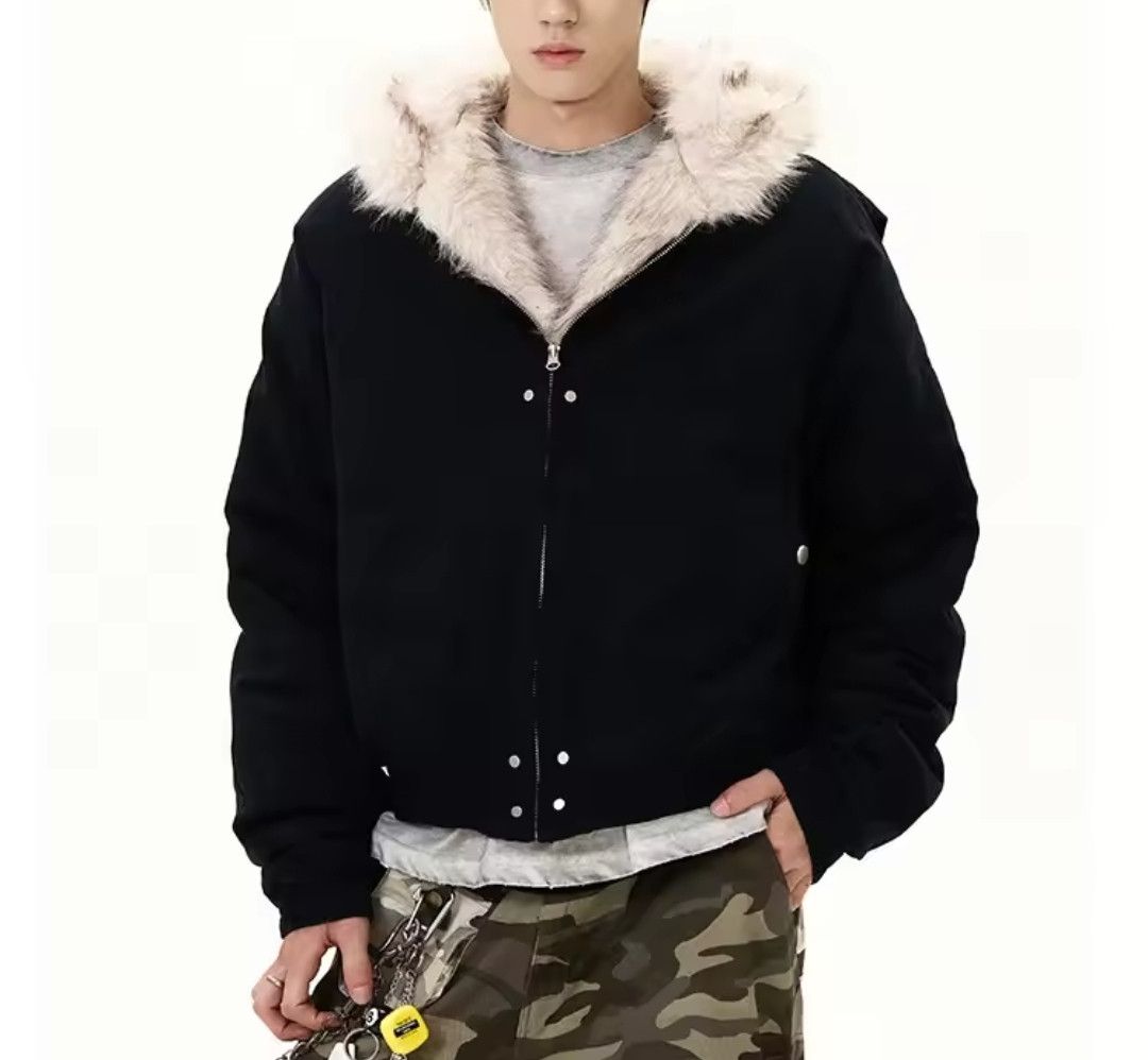 Japanese Brand Fur Collar Coat Jacket Vibtage Hype Y2K Puffer Size US XL / EU 56 / 4 - 4 Thumbnail