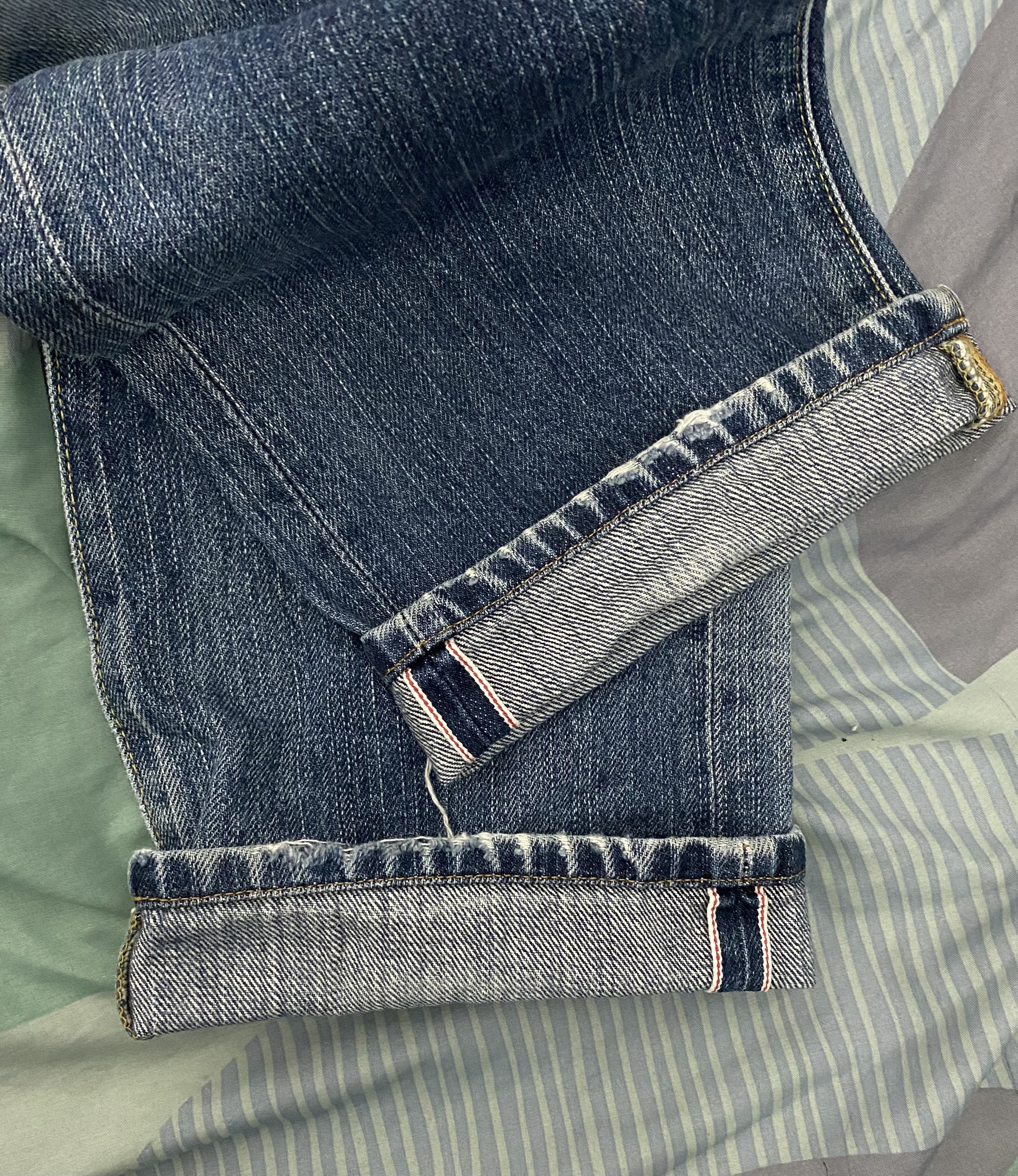 Uniqlo Vtg Uniqlo S002 Selvedge Distressed Jeans Size US 33 - 7 Thumbnail