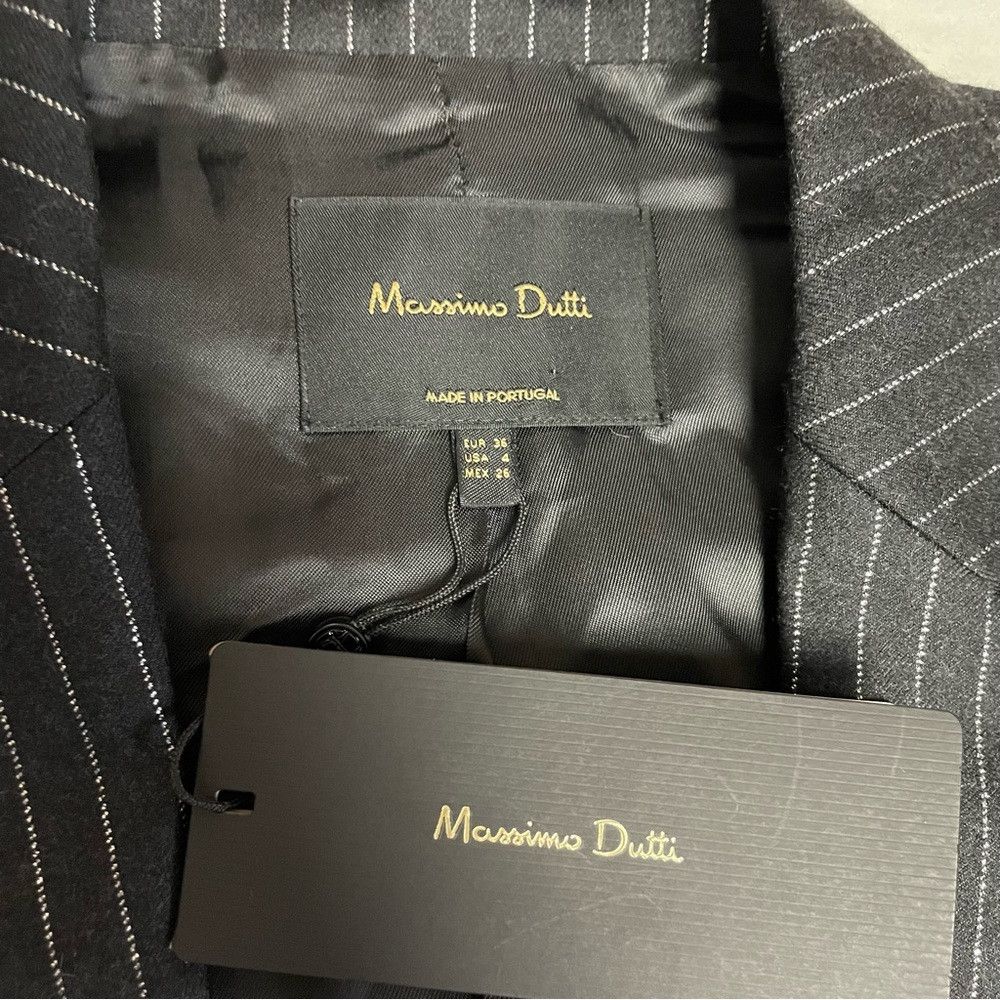 Massimo Dutti NWT New Massimo Dutti Wool Pinstripe Black Blazer Size 4 Size S / US 4 / IT 40 - 7 Thumbnail